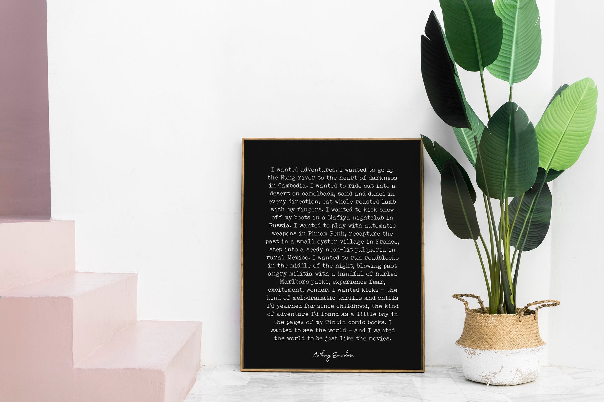 Anthony Bourdain Adventure Quote Print – Typewriter Style Literary Wall Art
