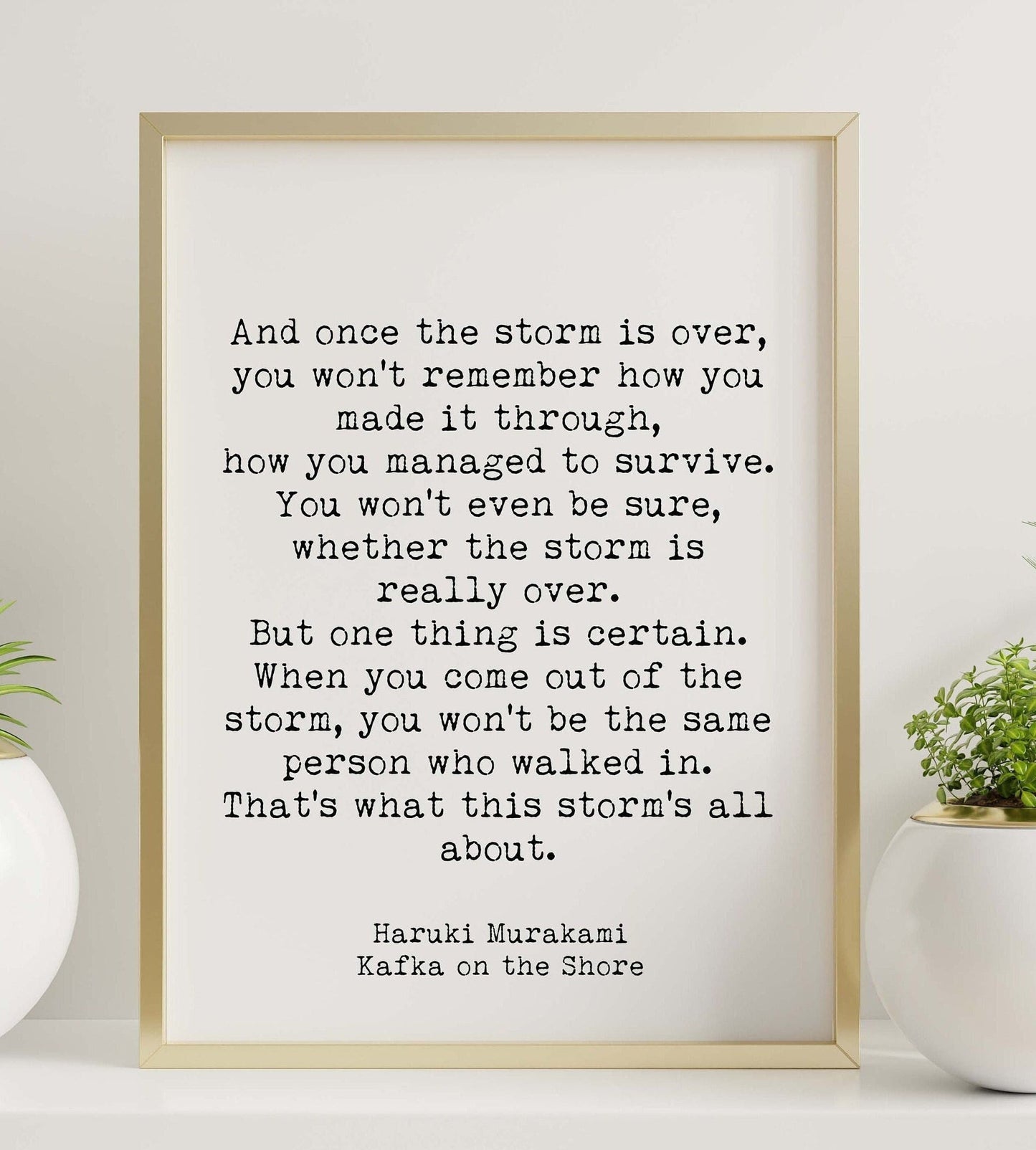 Haruki Murakami Quote Print | Kafka on the Shore Wall Art | Storm Quote Poster