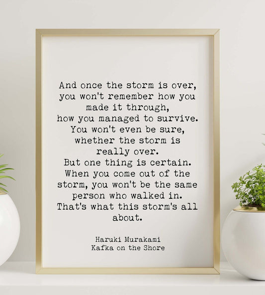 Haruki Murakami Quote Print | Kafka on the Shore Wall Art | Storm Quote Poster