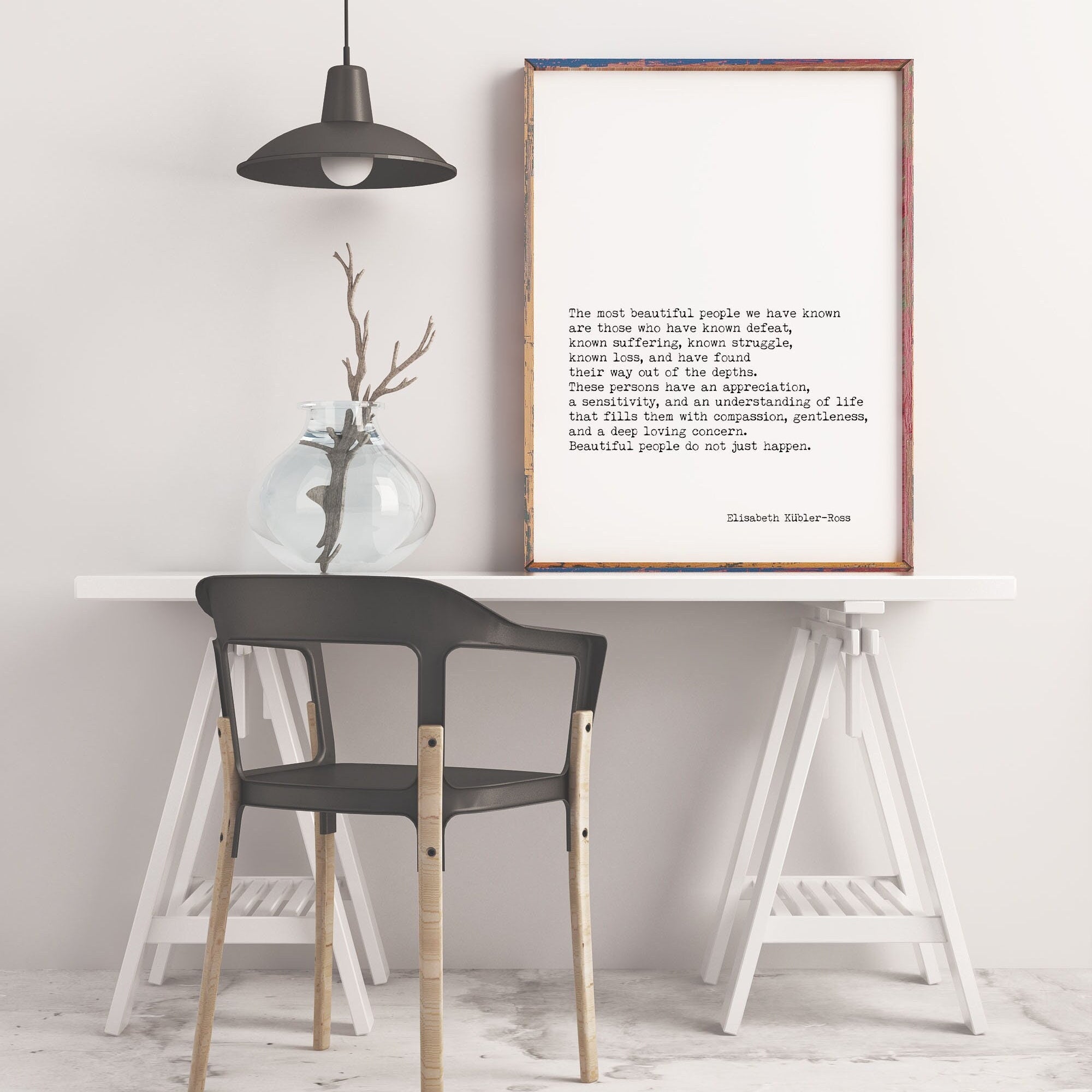 Elisabeth Kübler-Ross Quote Print Vintage Literary Wall Art