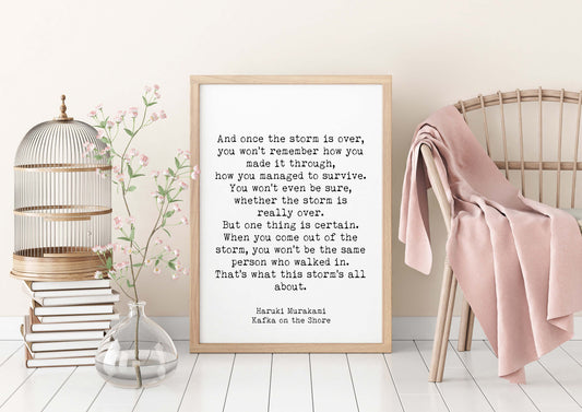 Haruki Murakami Quote Print | Kafka on the Shore Wall Art | Storm Quote Poster