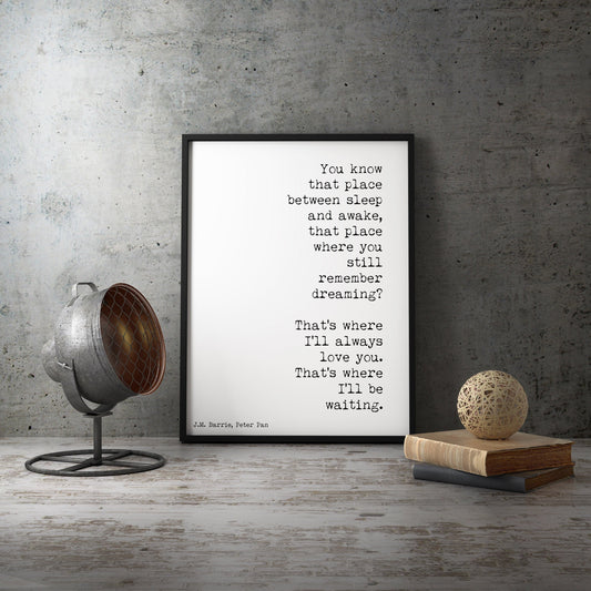 Framed Art Peter Pan Print, Nursery Decor