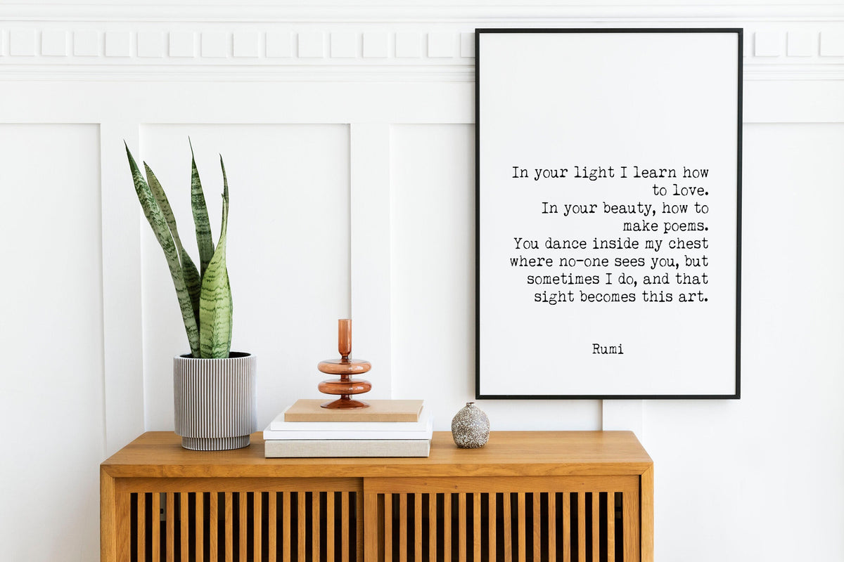 Rumi Quote Print – Inspirational Typewriter Style Wall Art