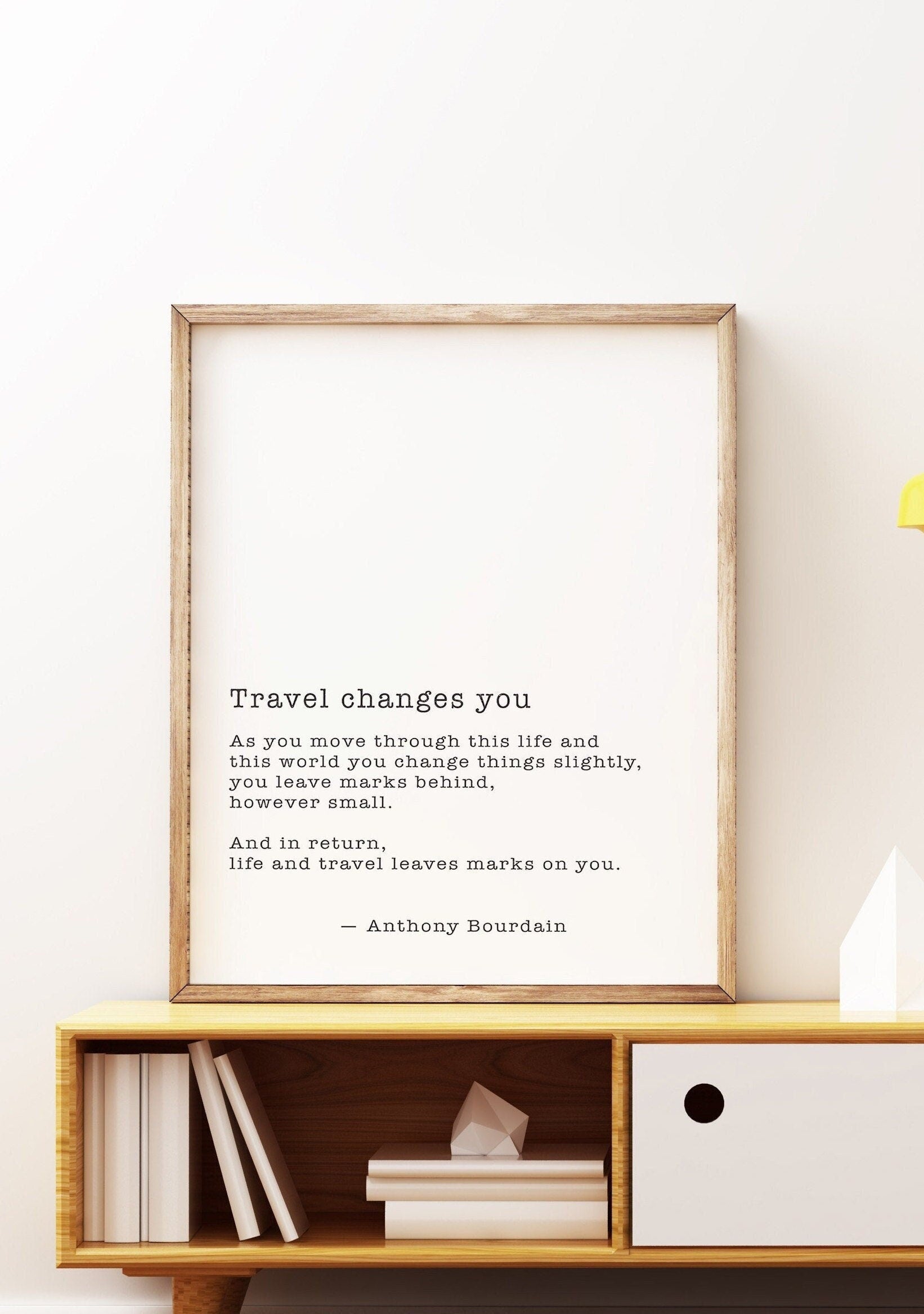 Large Anthony Bourdain Travel Quote Print Minimal Typography Wall Art