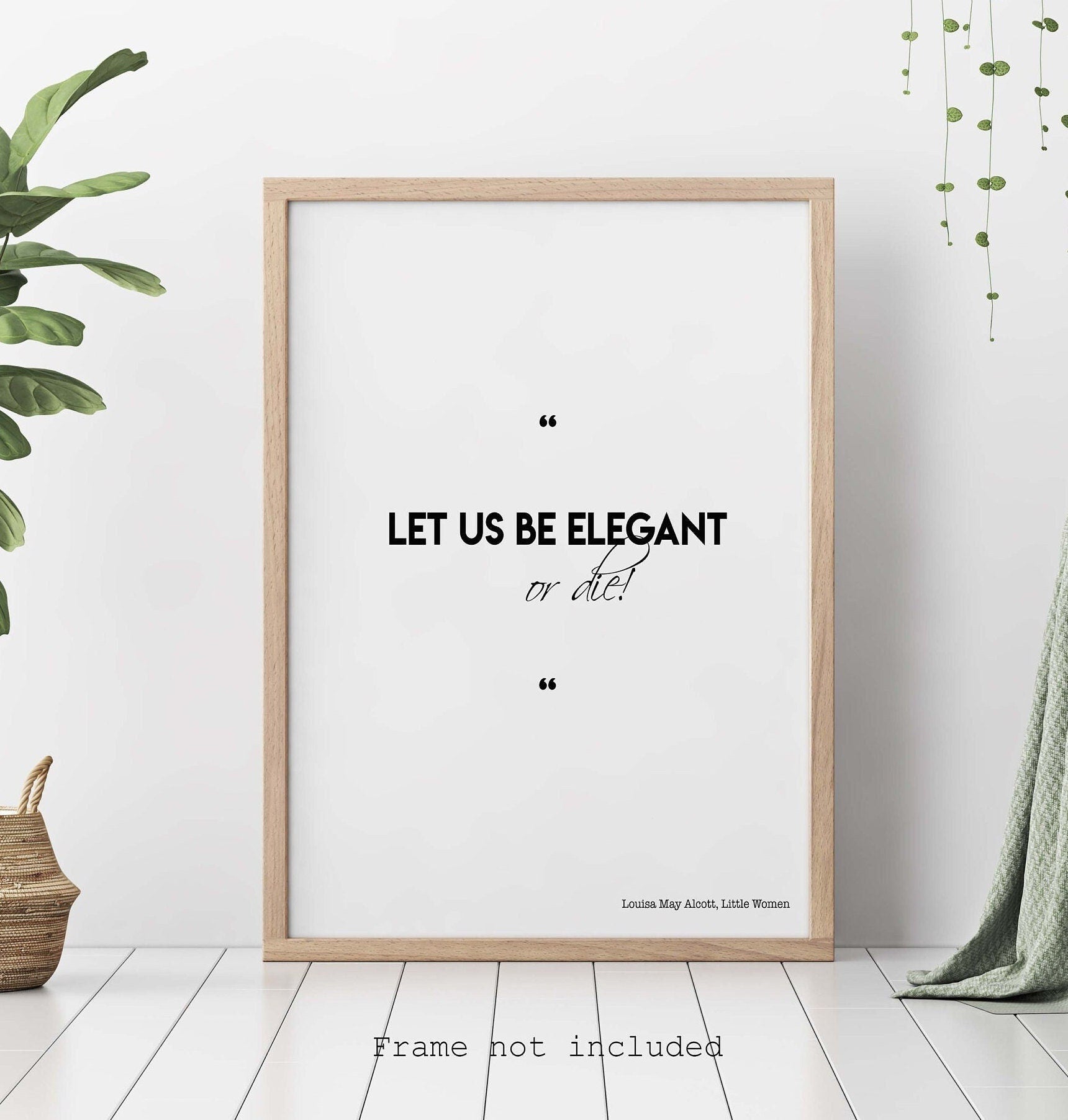Little Women Print for Bedroom Decor, Louisa M Alcott Art Print Quote Poster
