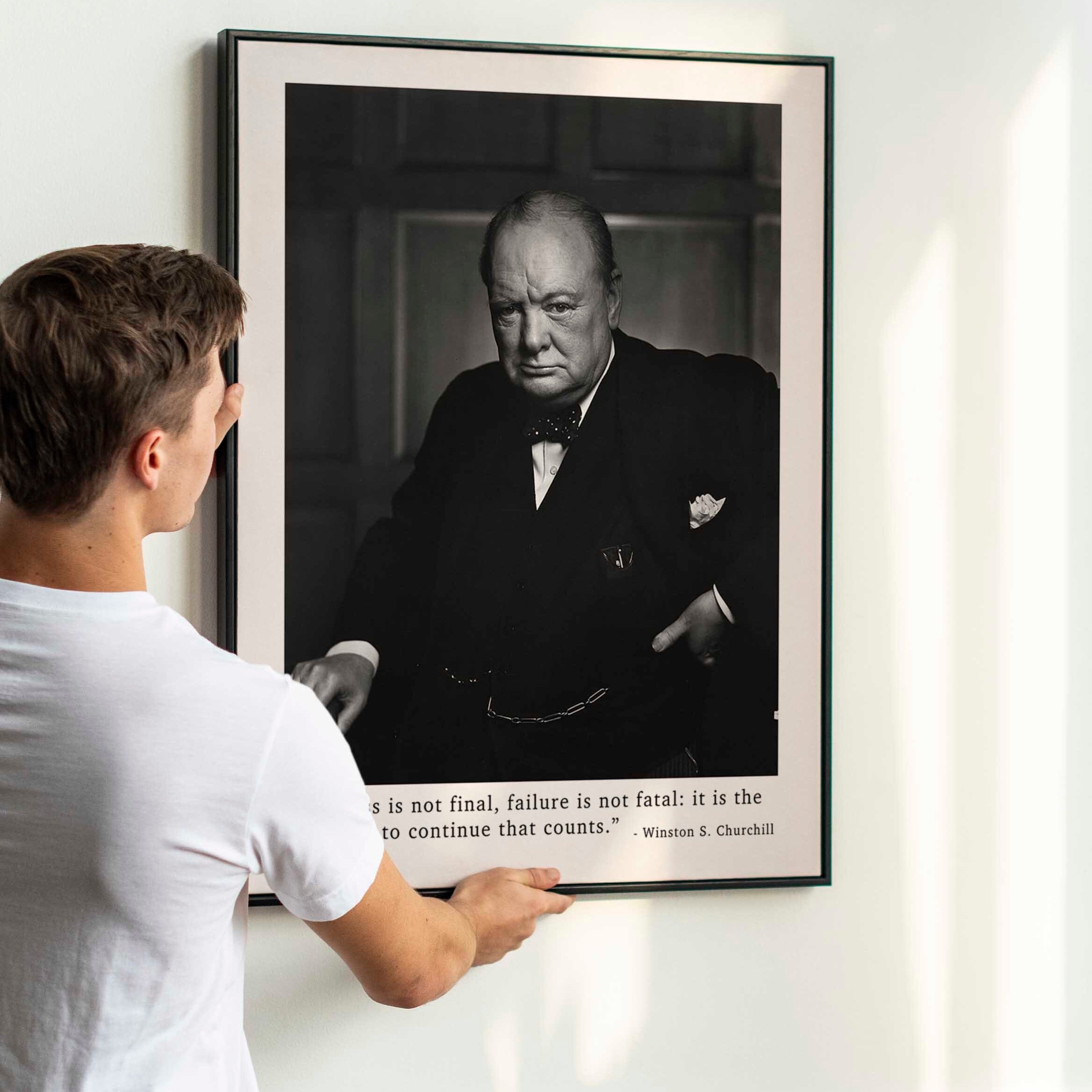 Winston Churchill Quote - Success Is Not Final, Failure Is Not Fatal Framed or Unframed Art Print
