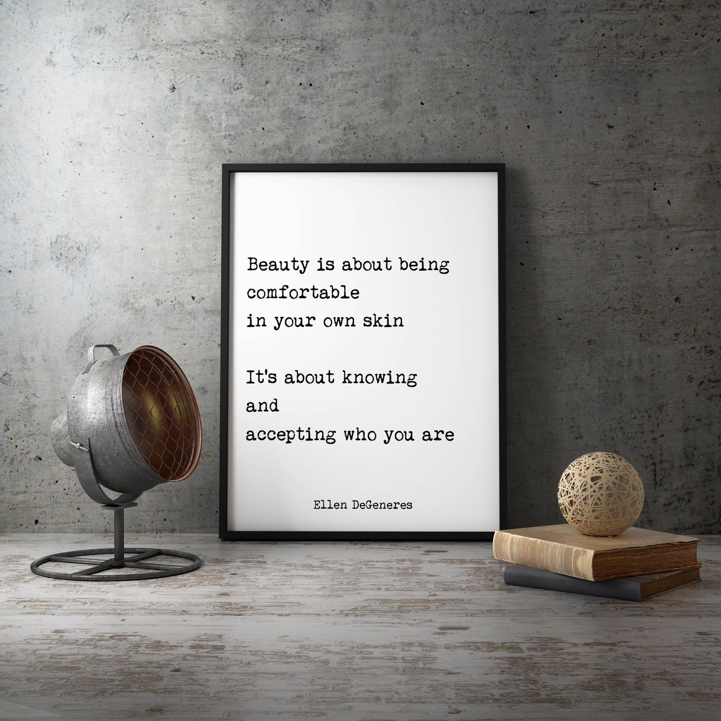 Ellen DeGeneres Self Love Decor Quote Print – Framed or Unframed Wall Art