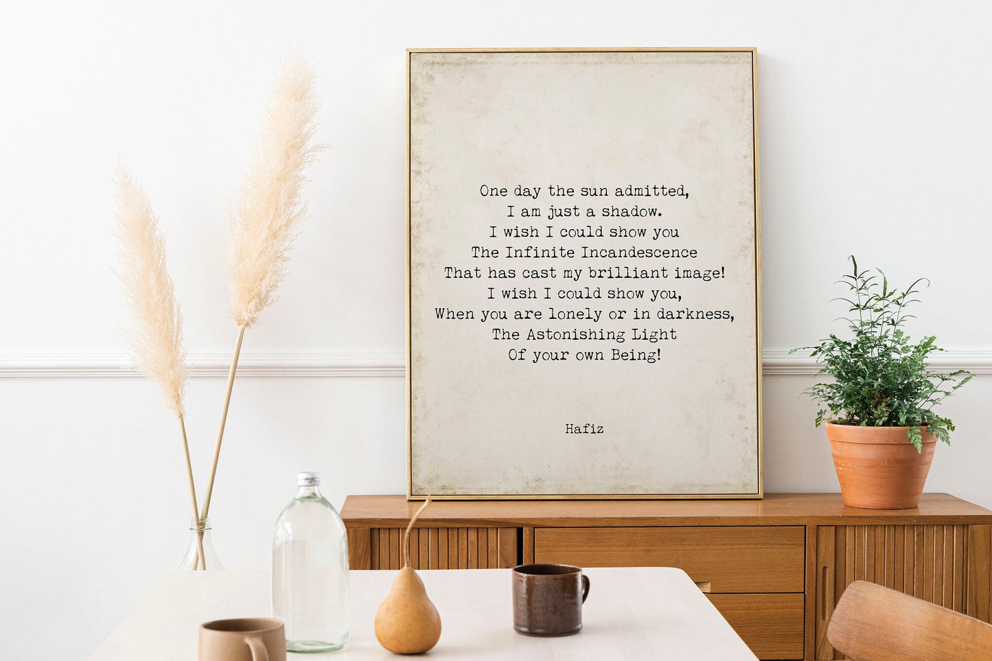 My Brilliant Image Poem Hafiz Inspirational Poetry Wall Art, Minimalist Print Wall Decor