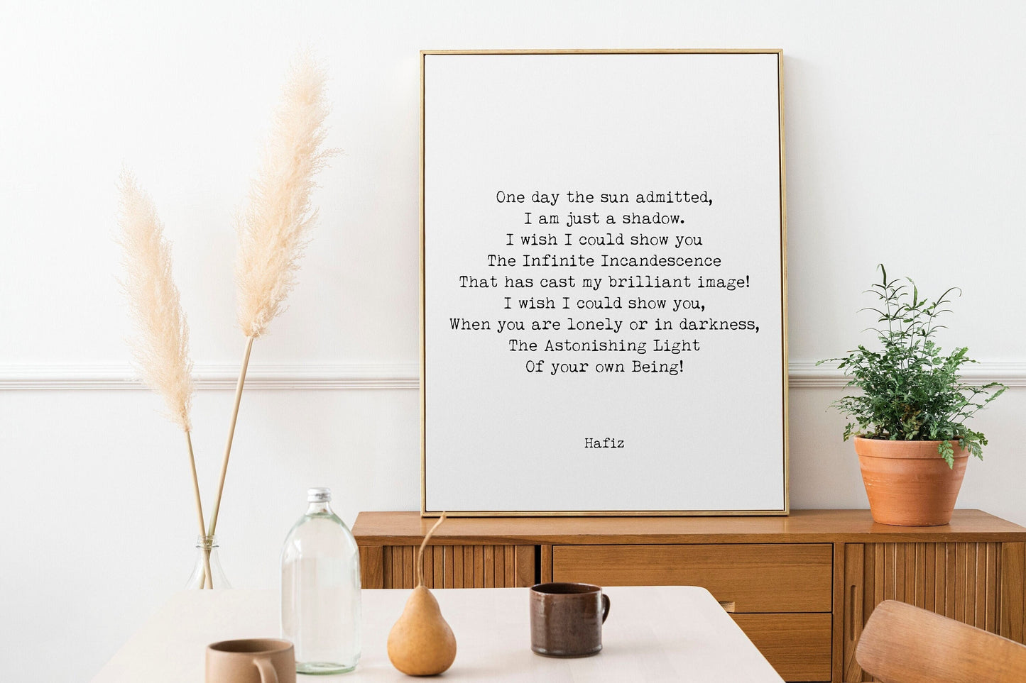Hafiz My Brilliant Image Poem, Inspirational Poetry Wall Art