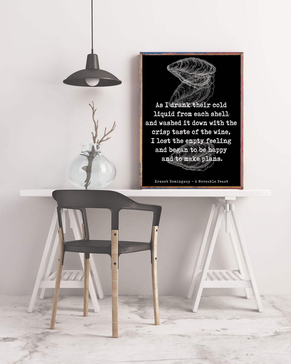 Ernest Hemingway Quote Art Print – Vintage Minimalist Literary Wall Decor