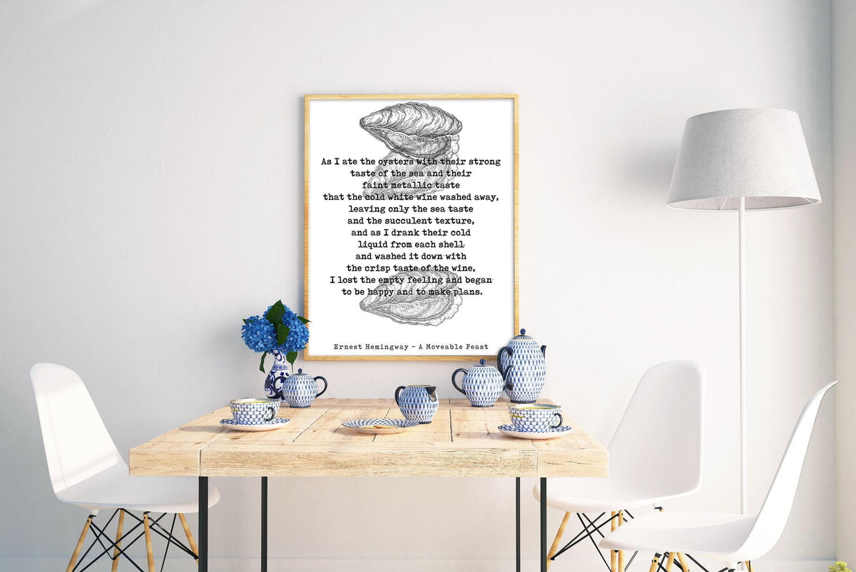 Ernest Hemingway Quote Art Print – Vintage Minimalist Literary Wall Decor