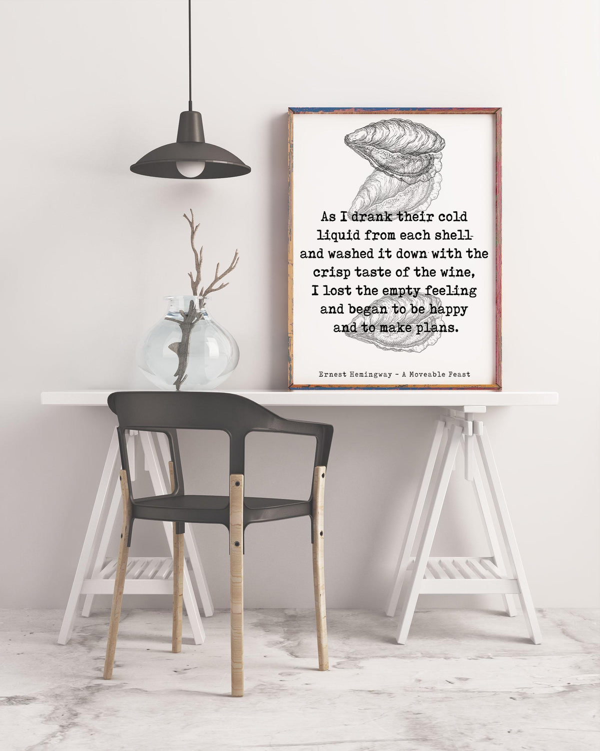 Ernest Hemingway Quote Art Print – Vintage Minimalist Literary Wall Decor
