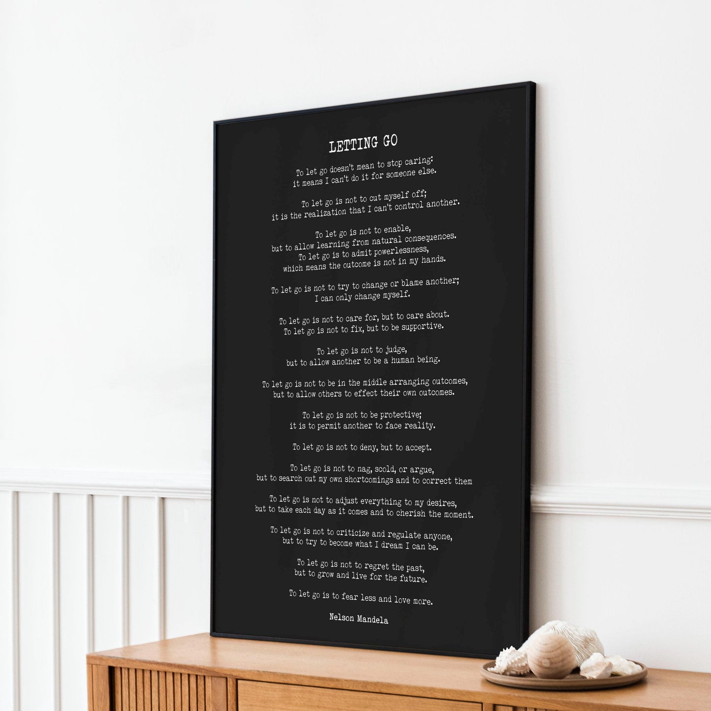 Letting Go Nelson Mandela Quote Art Print | Inspirational Wall Decor | Framed, Unframed & Digital Options | Book Quote Decor