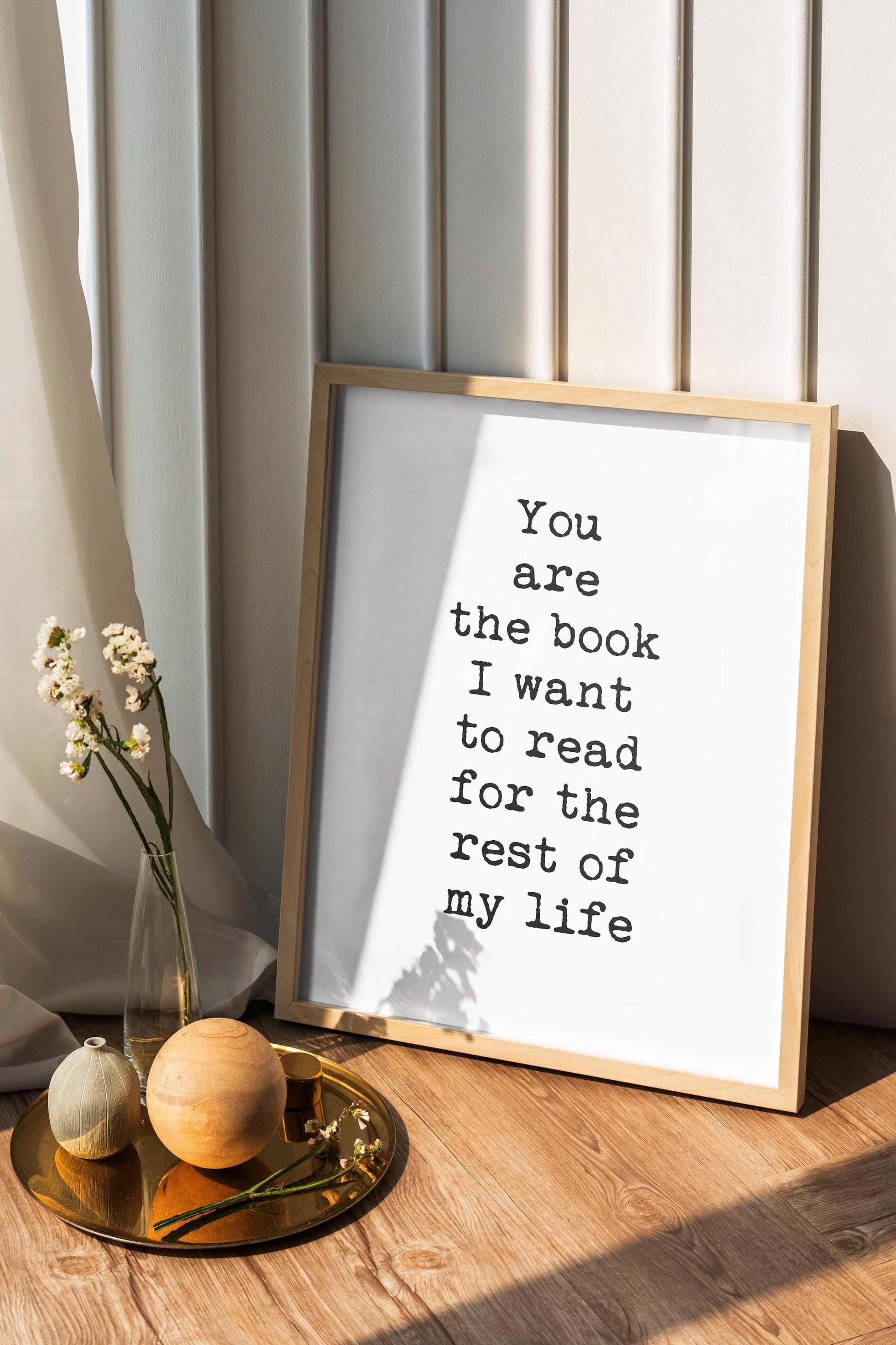 You Are The Book I Want To Read Forever Quote Print | Romantic Literary Wall Art | Typewriter Love Poster | Black White Bedroom Decor
