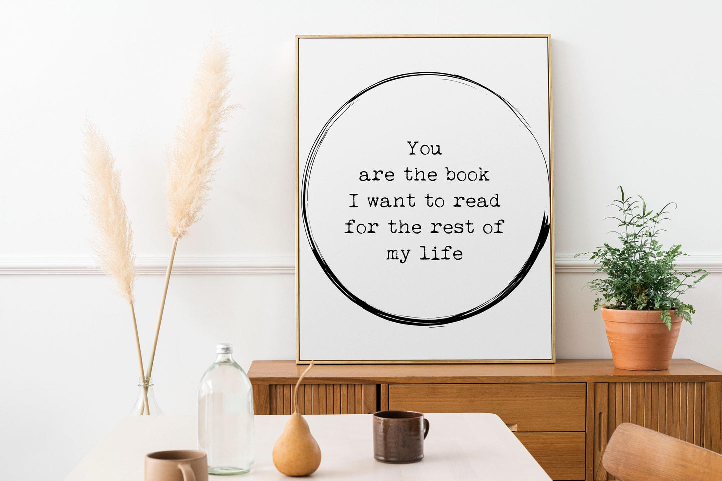 Romantic Love Quote Wall Art – You Are the Book Print, Wedding or Anniversary Gift