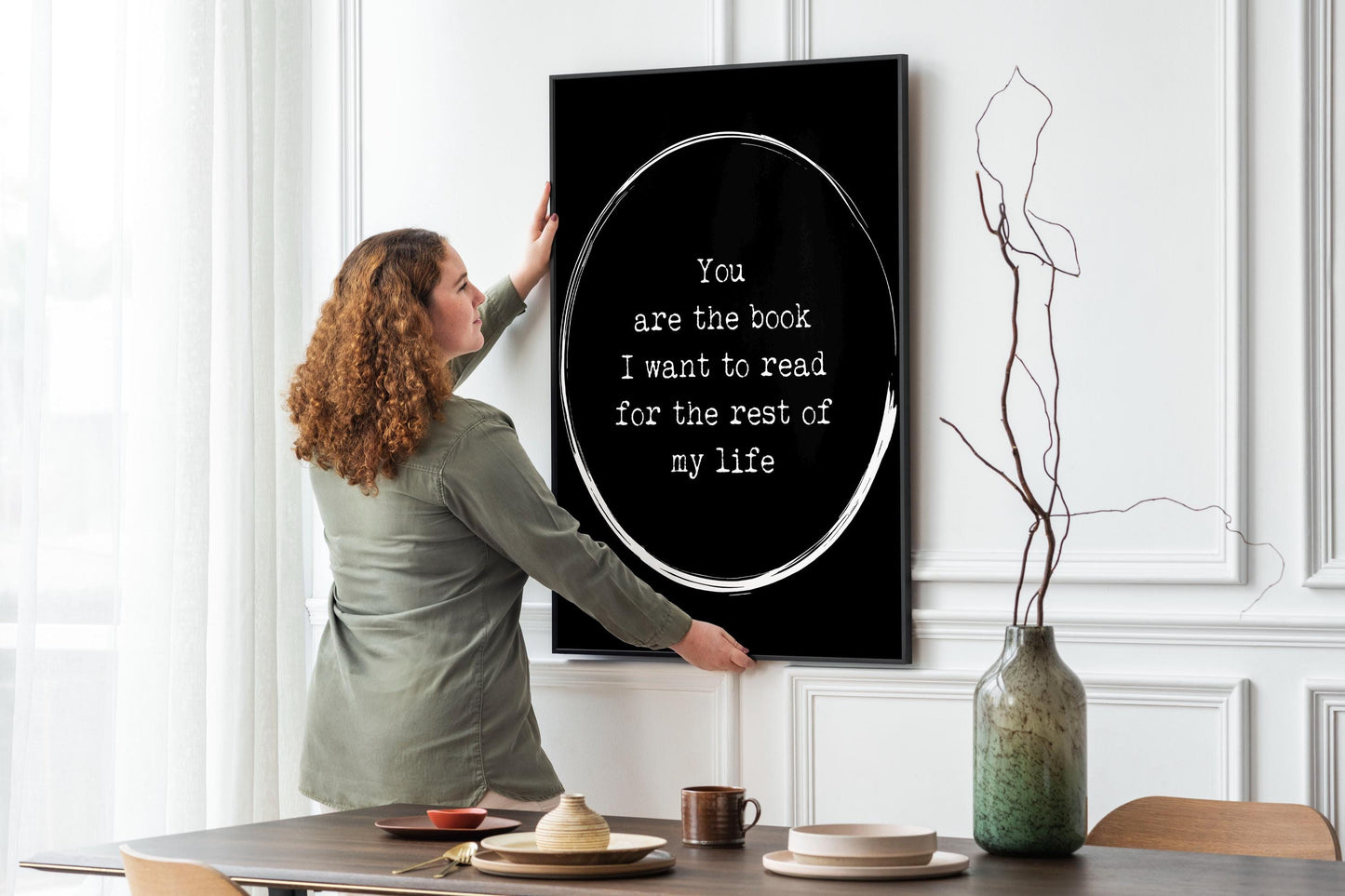 Romantic Love Quote Wall Art – You Are the Book Print, Wedding or Anniversary Gift