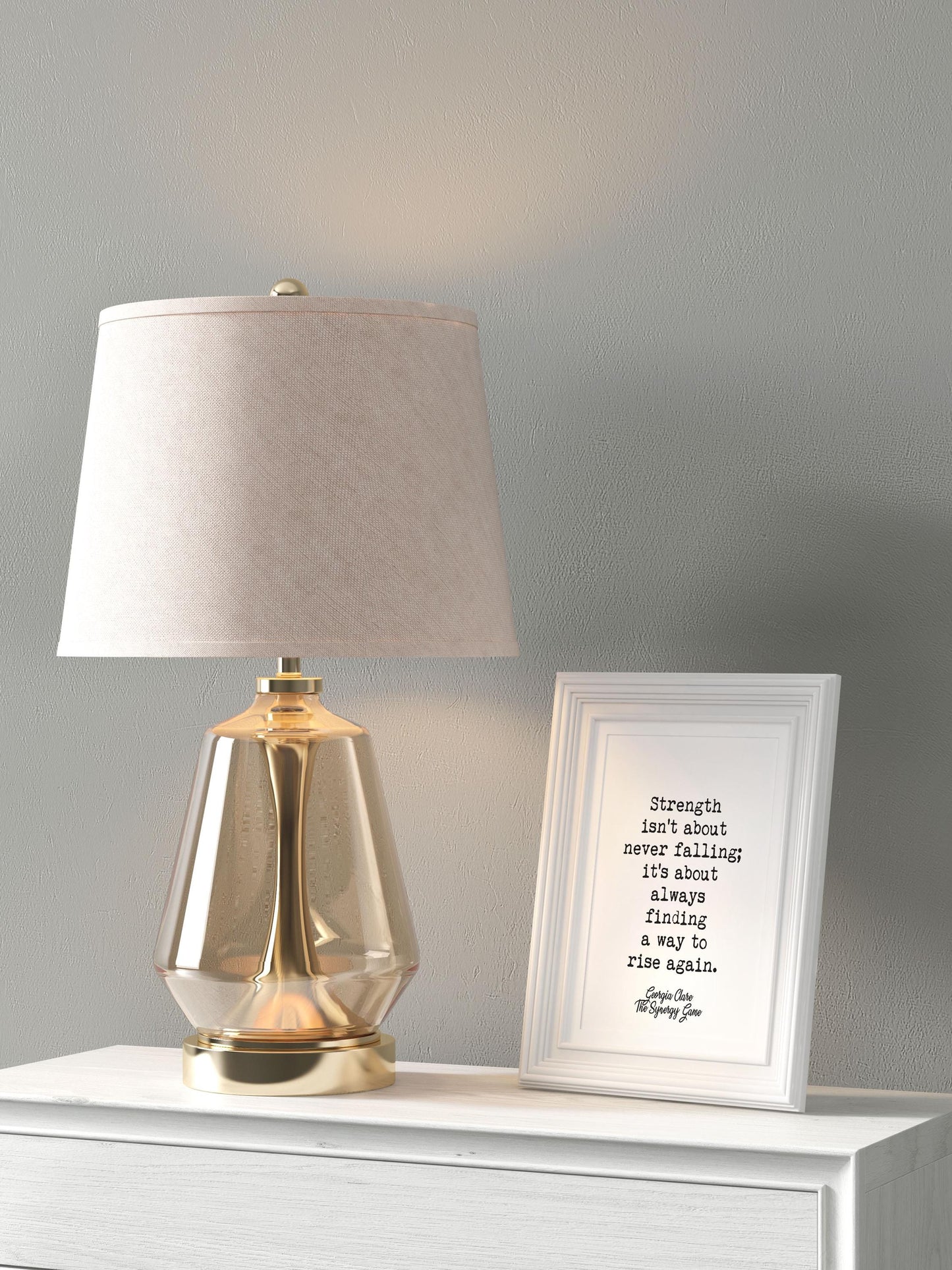 Strength Quote Wall Art – Georgia Clare Motivational Print from The Synergy Game, Inspirational Home or Office Decor