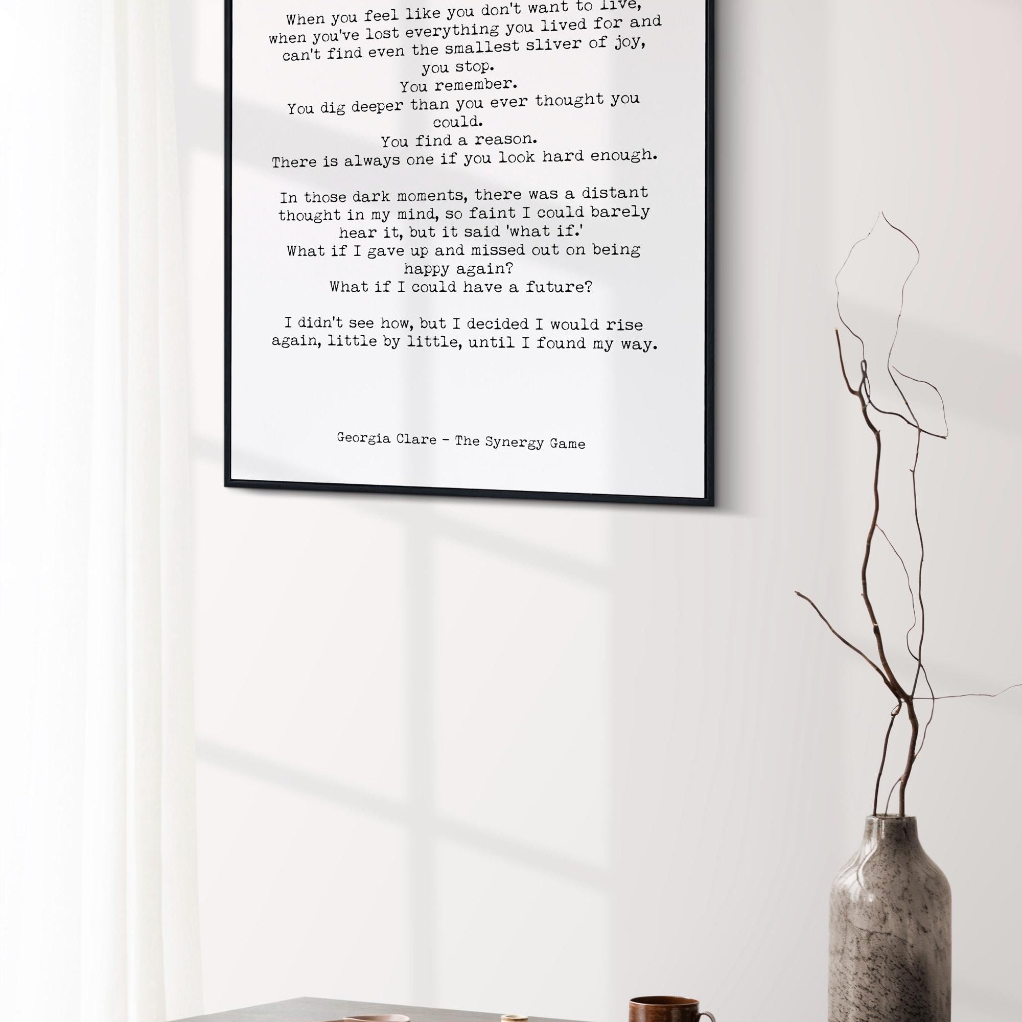 What If Quote Print - Georgia Clare Mental Health Art - Healing Journey Wall Decor - Inspirational Typography Poster - Self Love Gift