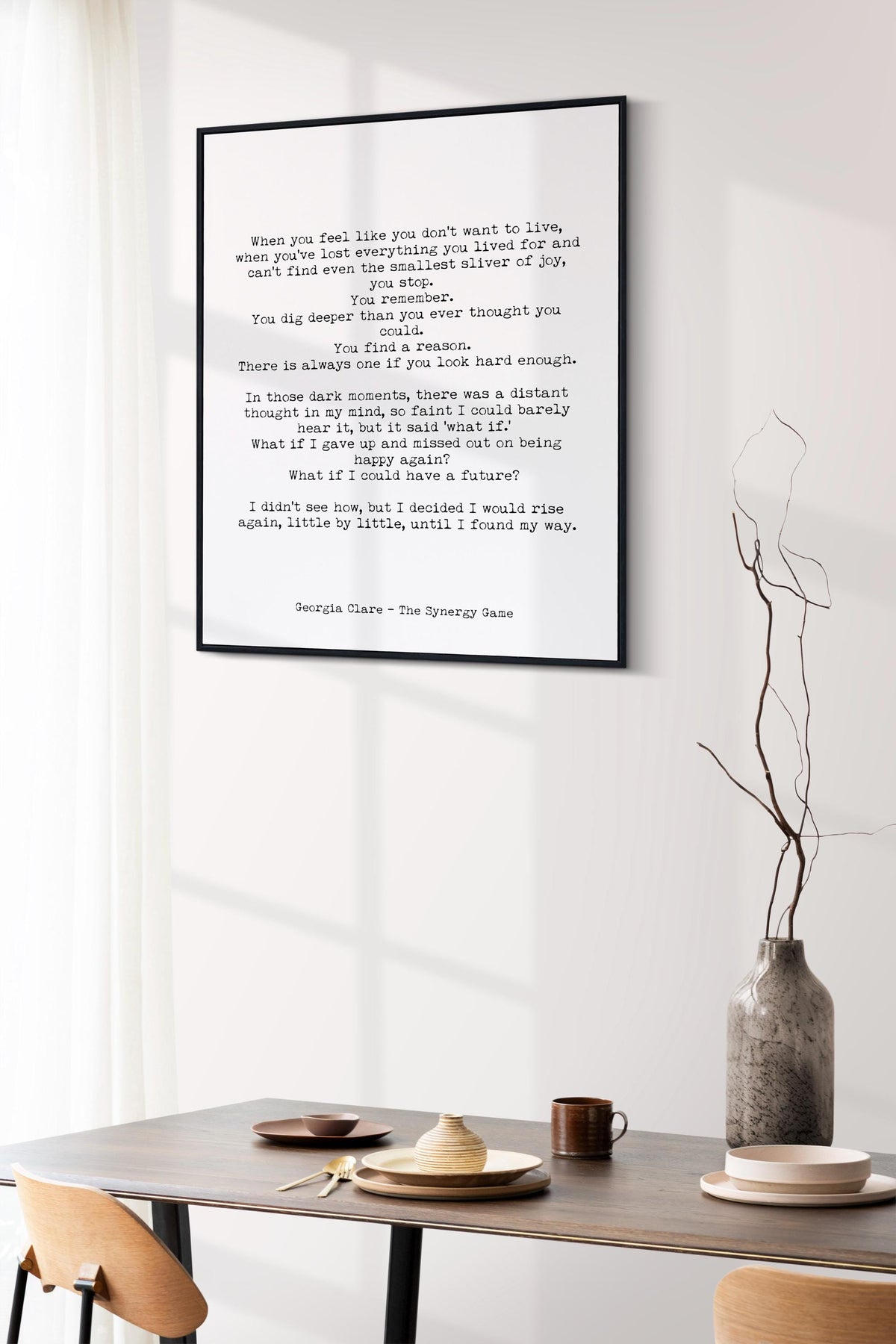 Georgia Clare The Synergy Game rise again quote print