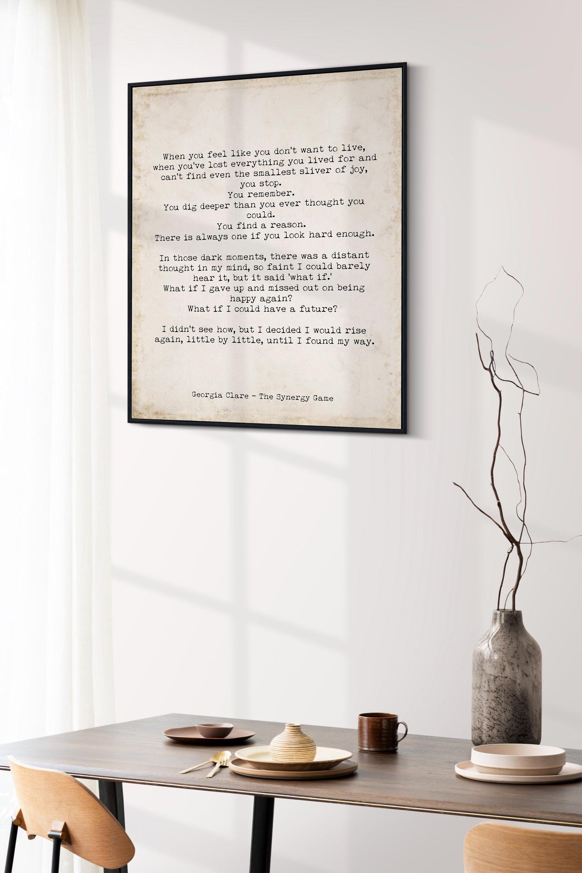 Georgia Clare The Synergy Game rise again quote print