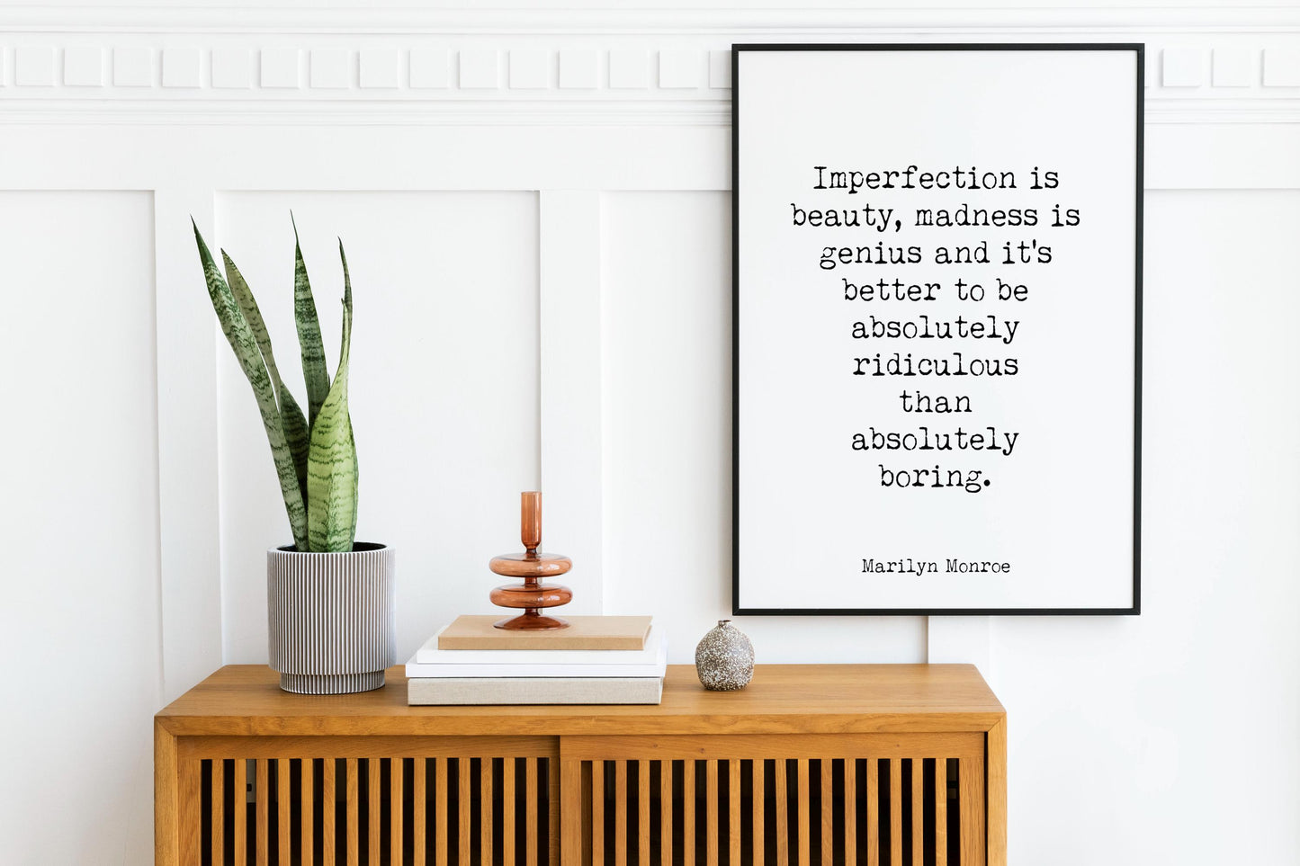 Marilyn Monroe Quote Print – “Imperfection Is Beauty” Minimalist Literary Wall Art