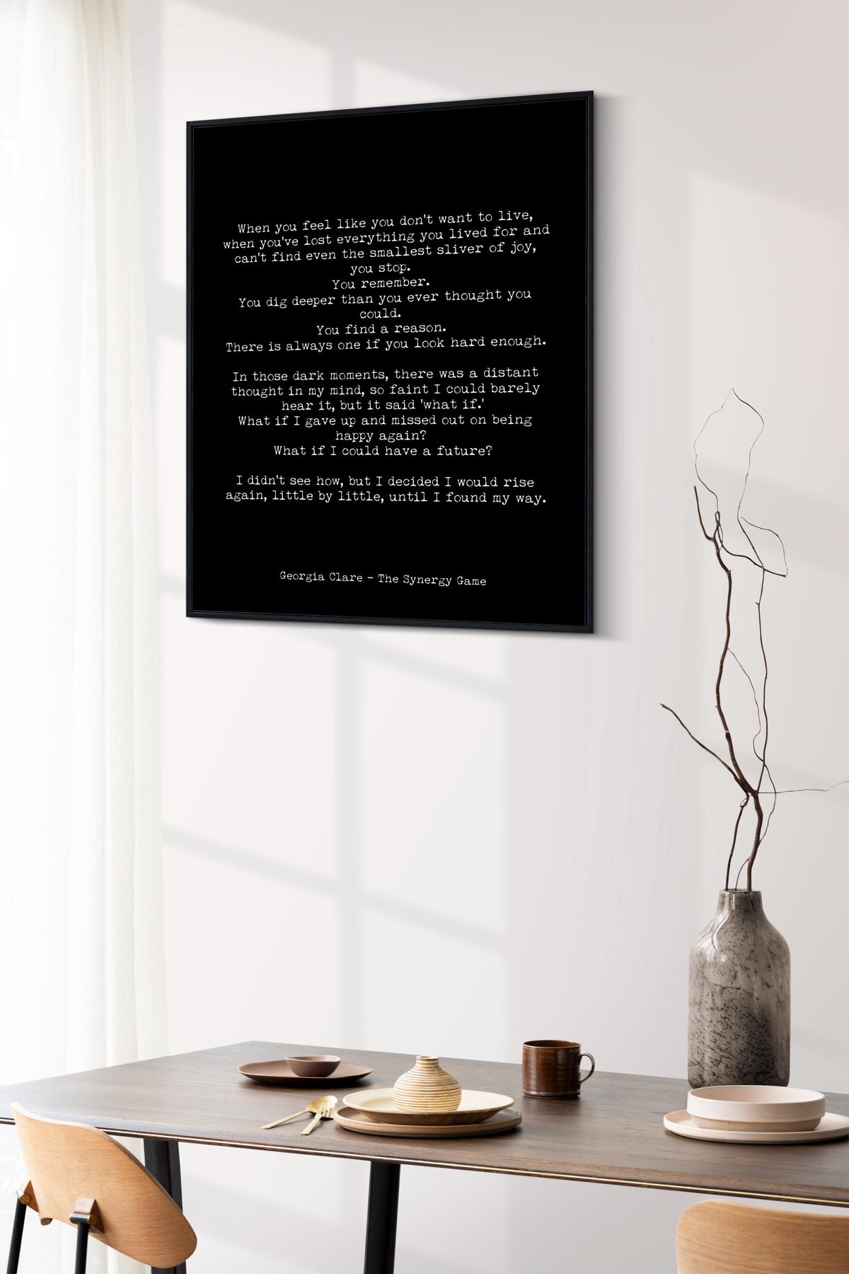 Georgia Clare The Synergy Game rise again quote print