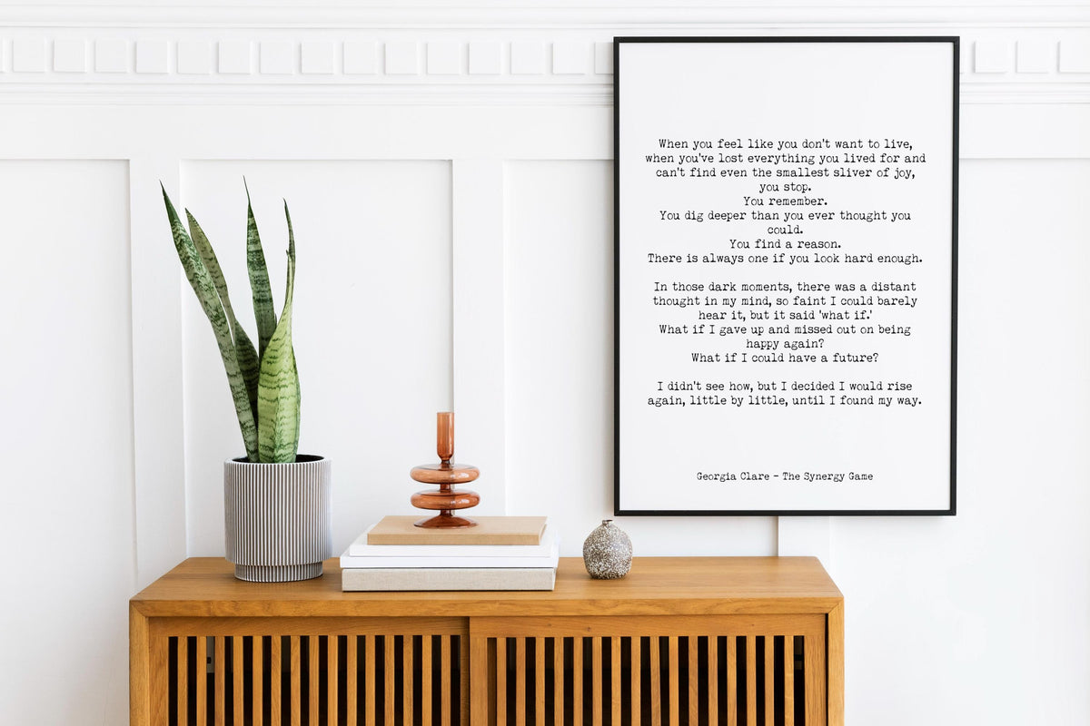 Georgia Clare The Synergy Game rise again quote print