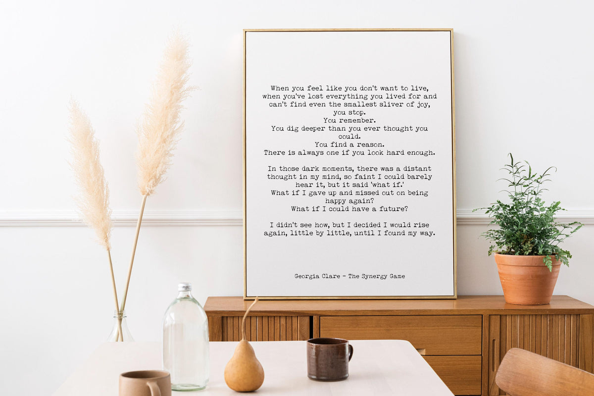 Georgia Clare The Synergy Game rise again quote print