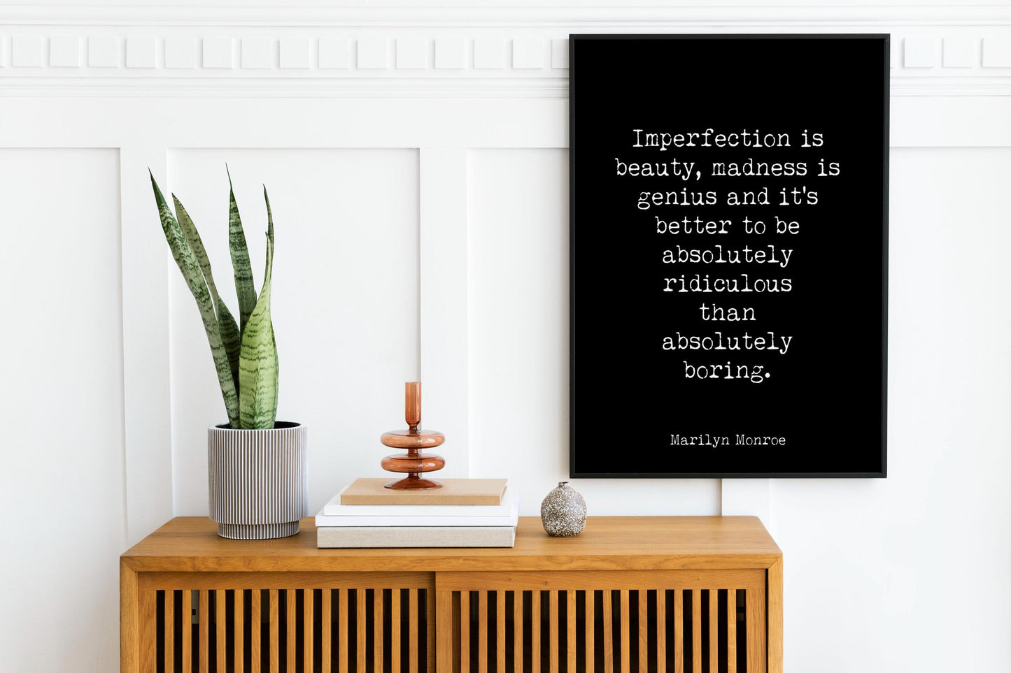 Marilyn Monroe Quote Print – “Imperfection Is Beauty” Minimalist Literary Wall Art