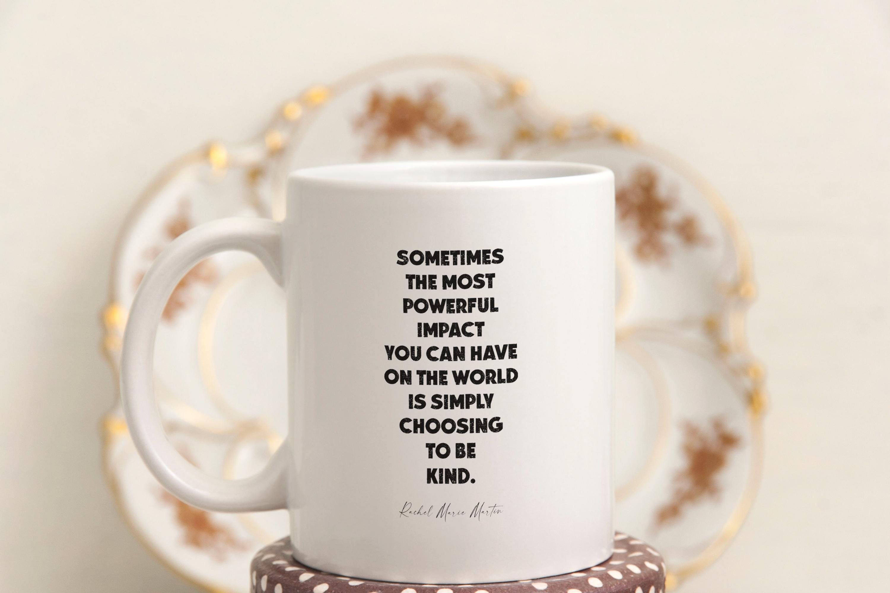 Be Kind Inspirational Mug, Bold Kindness Quote Coffee Cup, Rachel Marie Martin Gift, Positive Message Mug, Motivational Gift for Women