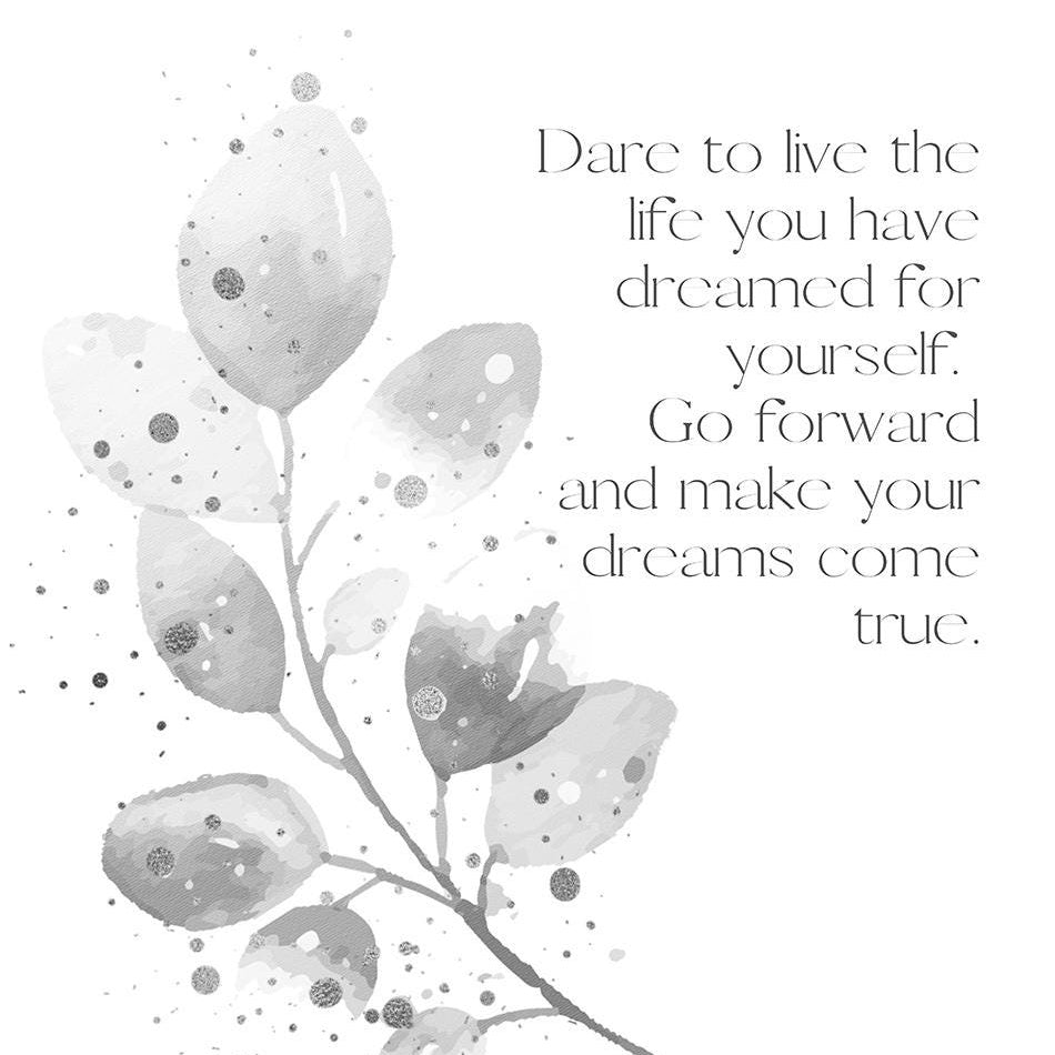 Ralph Waldo Emerson Quote Print | Dare to Live the Life You Dreamed | Watercolour Wall Art | Inspirational Literary Decor