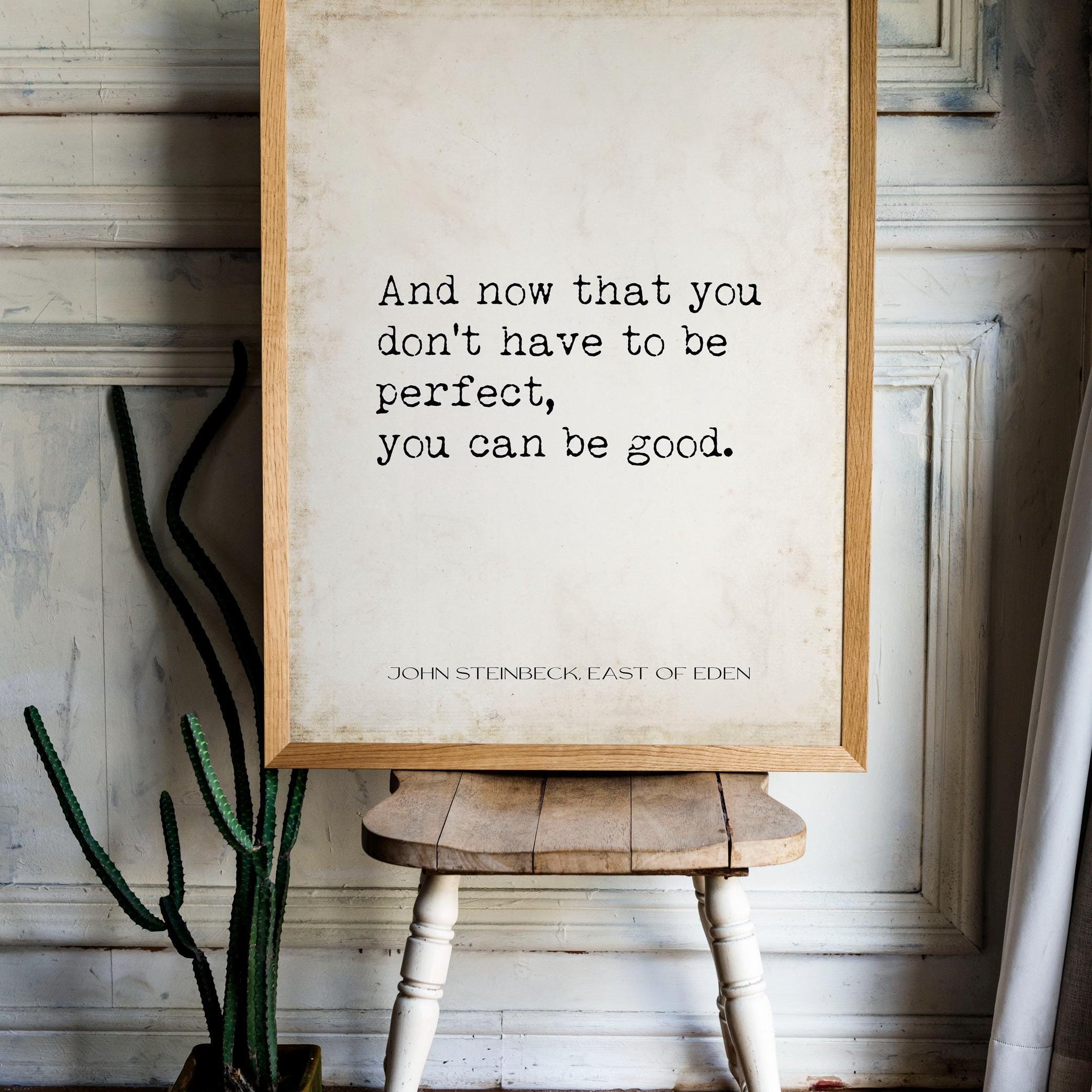 John Steinbeck Quote Print: East of Eden, Vintage Typewriter Style