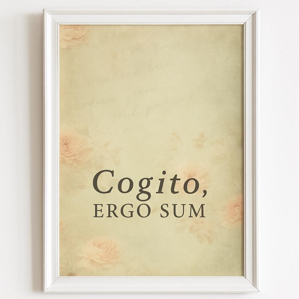 I Think Therefore I Am Latin Quote Decor, Cogito Ergo Sum Art Print