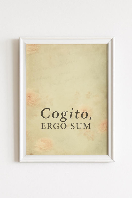 I Think Therefore I Am Latin Quote Decor, Cogito Ergo Sum Art Print