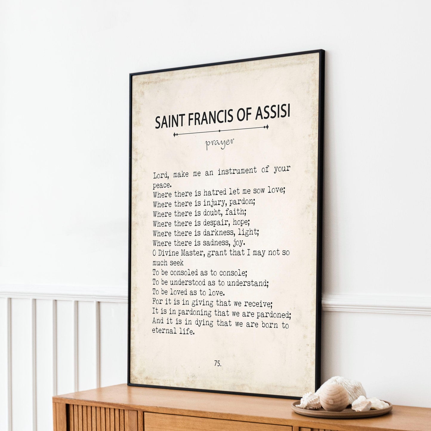 Saint Francis of Assisi Prayer Book Page Style Print – Vintage Christian Wall Art, Catholic Quote