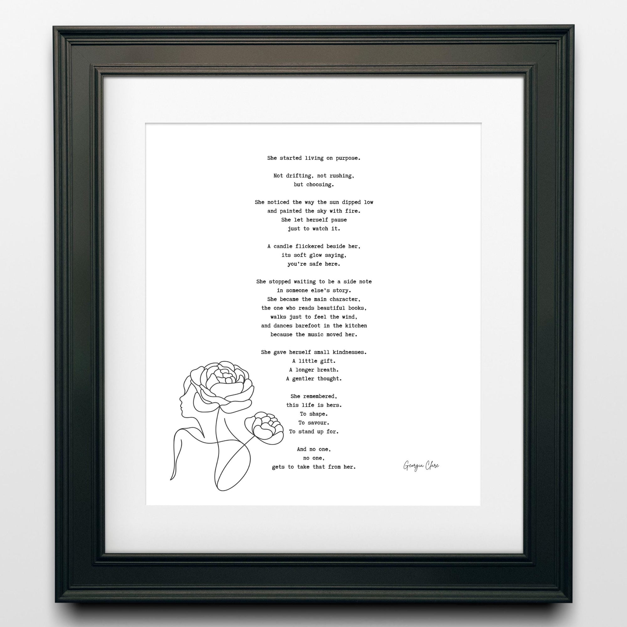 Inspirational Poetry Art Print by Georgia Clare – Self Worth Quote Empowerment Decor