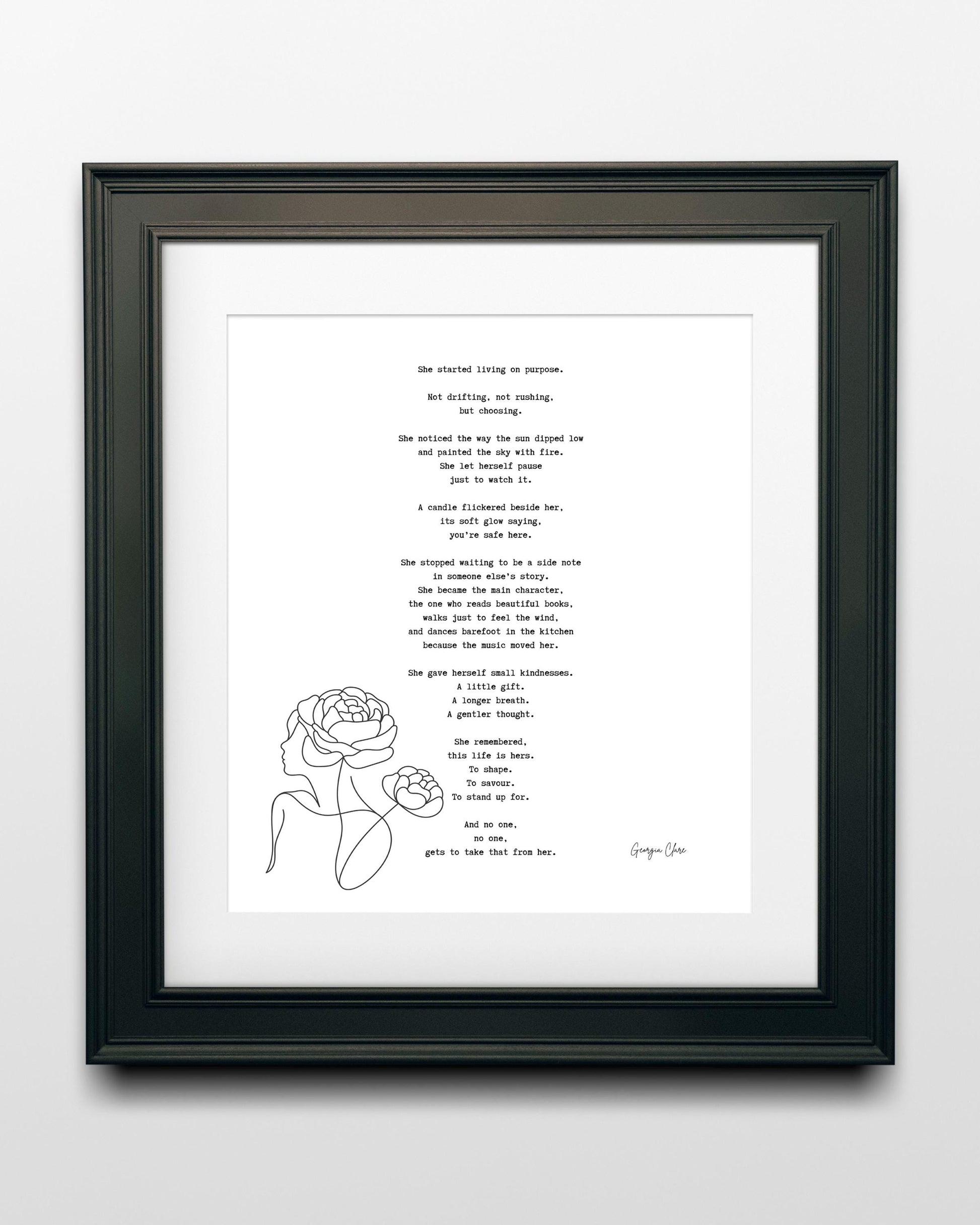 Inspirational Poetry Art Print by Georgia Clare – Self Worth Quote Empowerment Decor