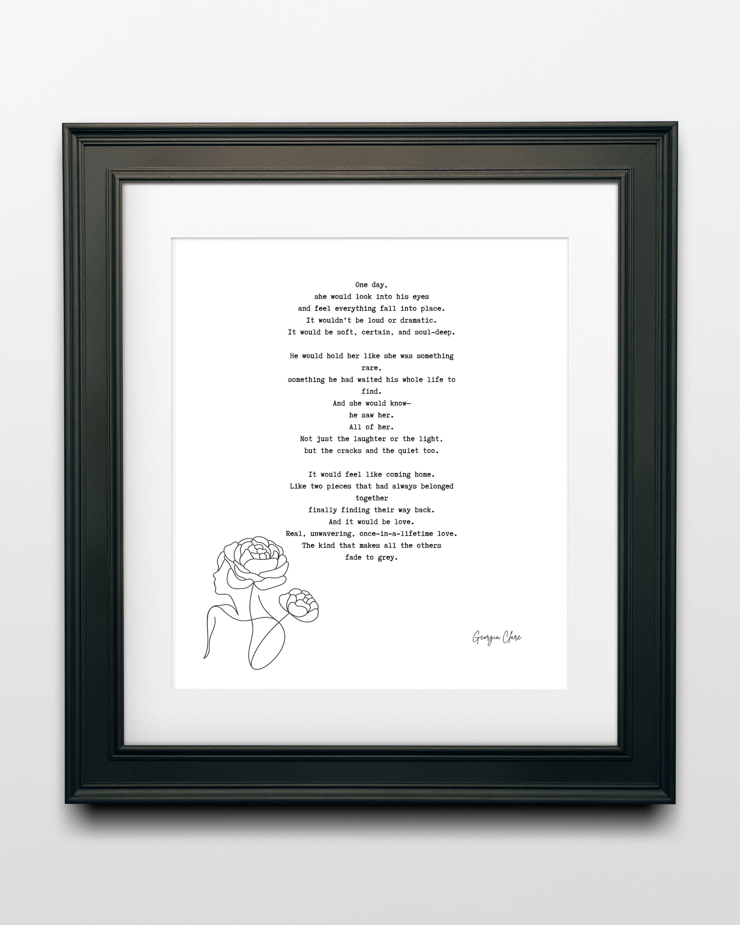 Once-in-a-Lifetime Love Poem Print – Romance Artwork by Georgia Clare