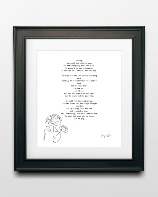 Once-in-a-Lifetime Love Poem Print – Romance Artwork by Georgia Clare