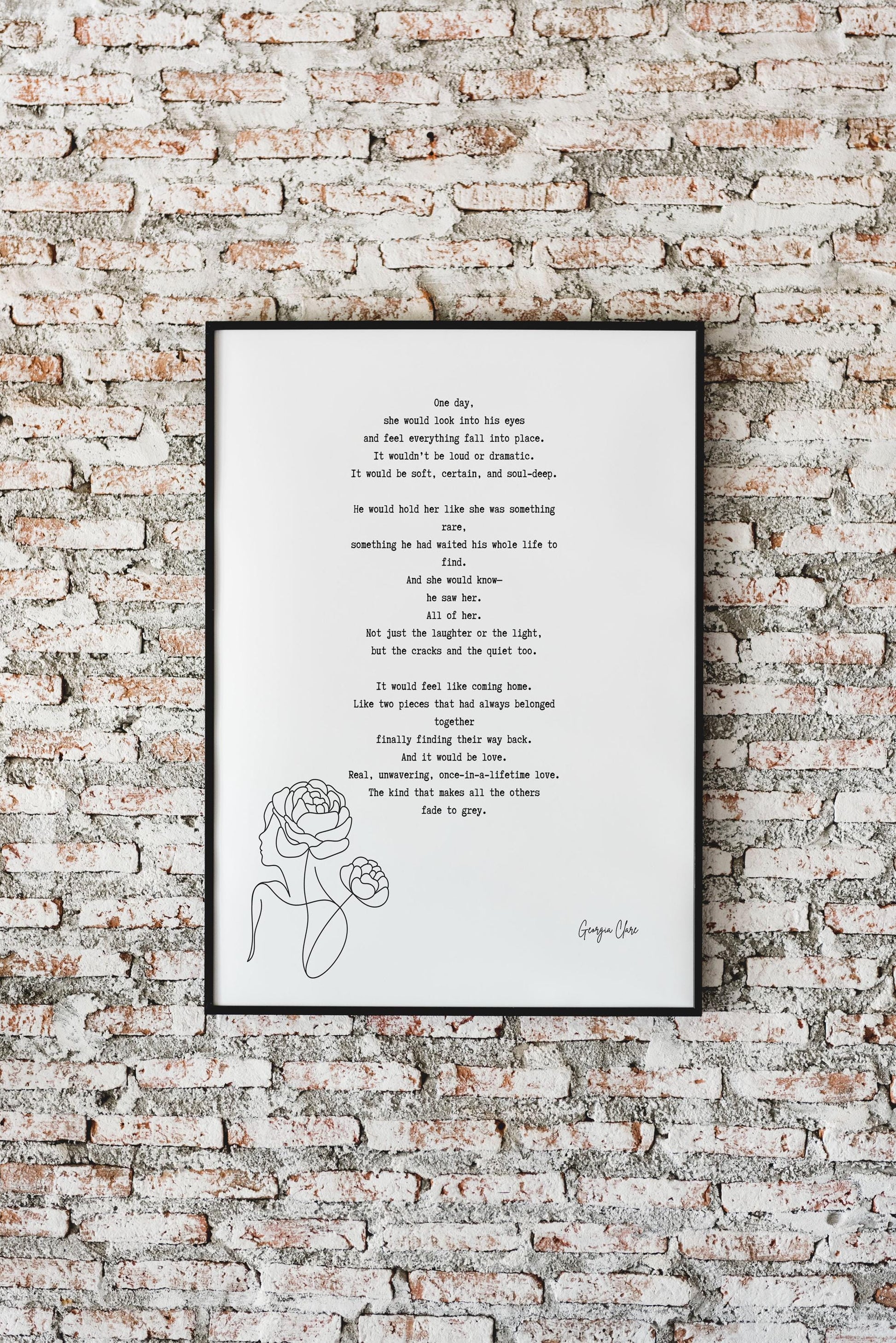 Once-in-a-Lifetime Love Poem Print – Romance Artwork by Georgia Clare