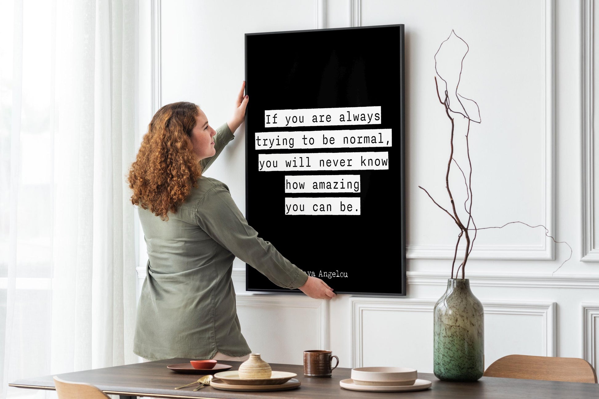 Maya Angelou Quote – Be Yourself Poster Self Loce Artwork - Framed or Unframed