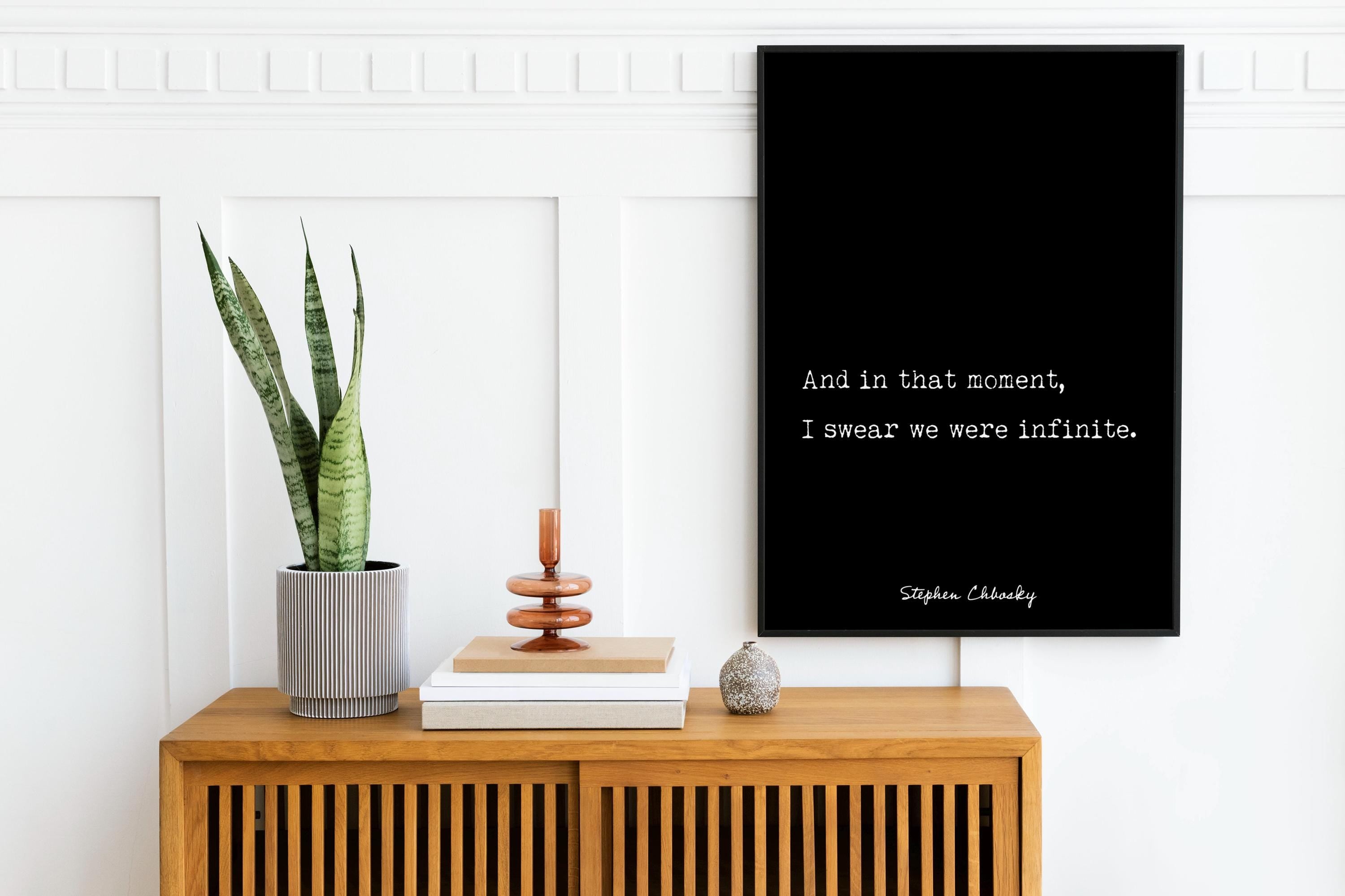 Stephen Chbosky We Were Infinite Quote Wall Art Modern Literary Poster Minimalist Print Perks of Being a Wallflower Decor