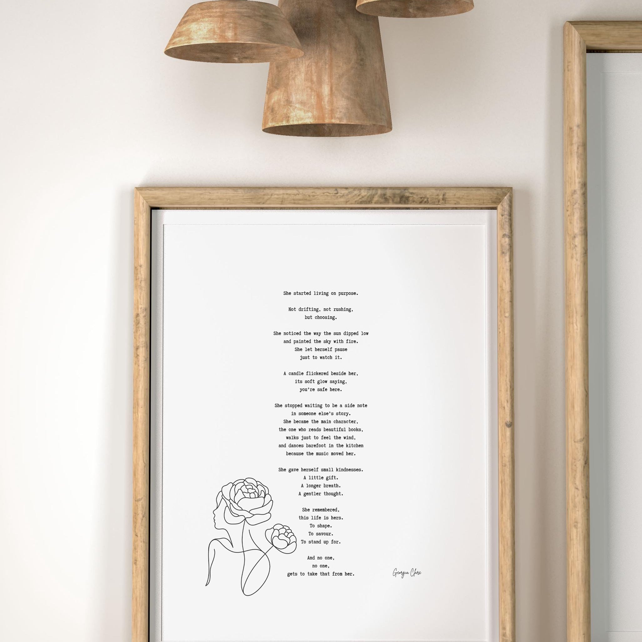 Empowering Female Poem Art Print by Georgia Clare, Feminist Quote Wall Decor, Inspirational Self Worth Poster, Literary Gift for Her