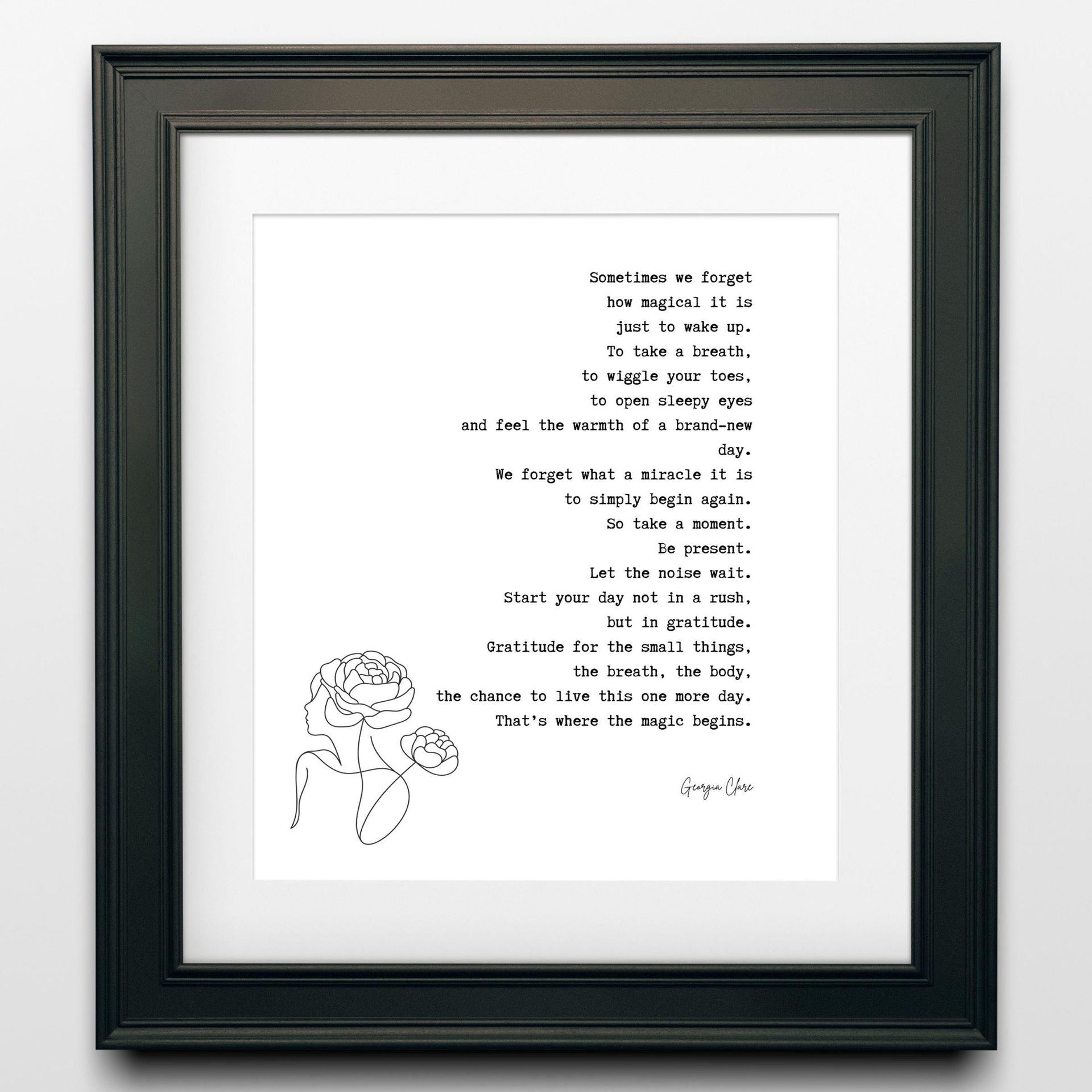 Morning Motivation Gratitude Quote Art Print by Georgia Clare – Start Your Day Reminder
