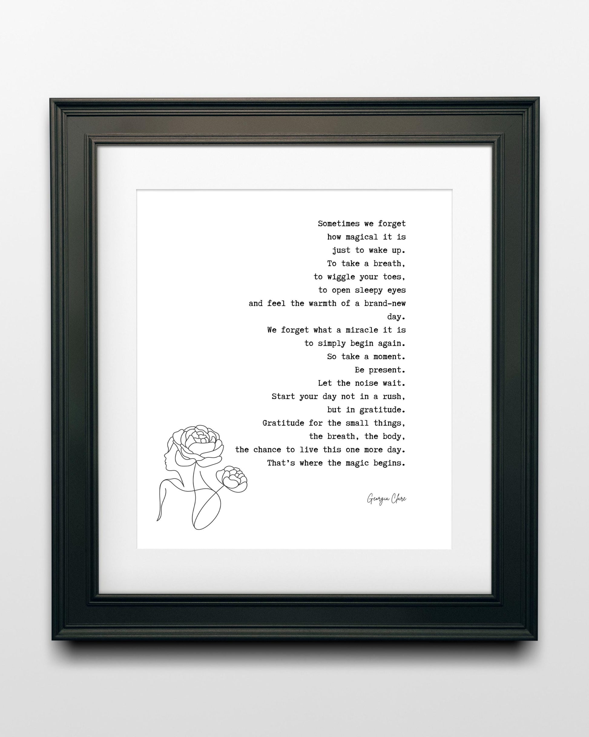 Morning Motivation Gratitude Quote Art Print by Georgia Clare – Start Your Day Reminder