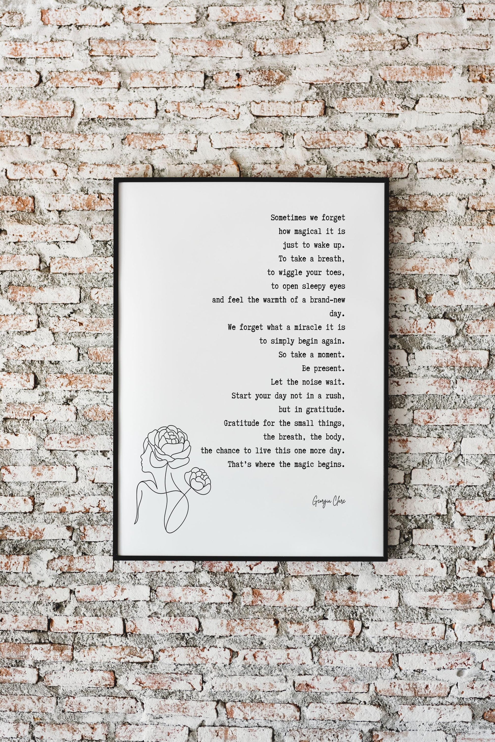 Morning Motivation Gratitude Quote Art Print by Georgia Clare – Start Your Day Reminder