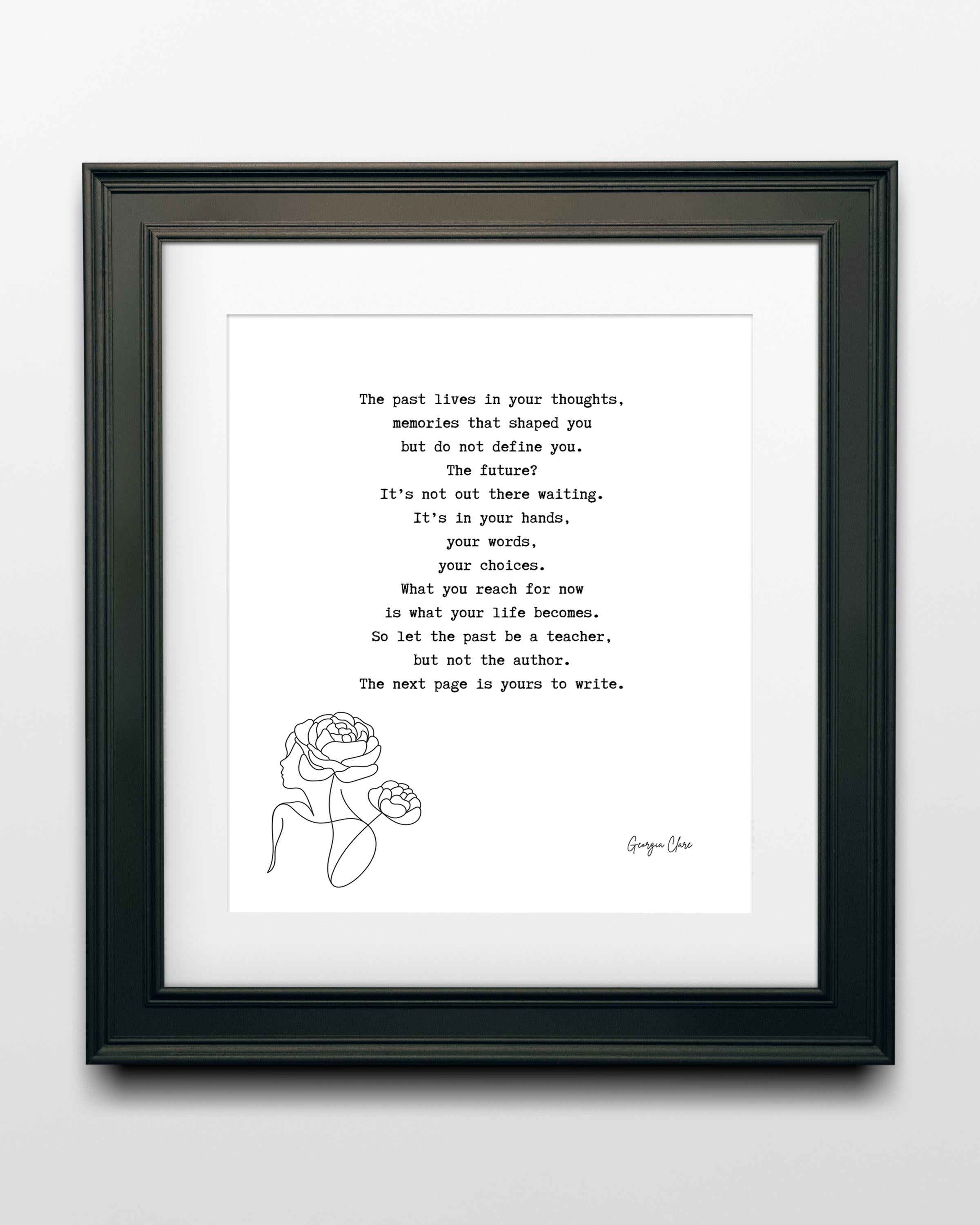 Inspirational Growth Poem Print – Motivational Life Quote Wall Art by Georgia Clare