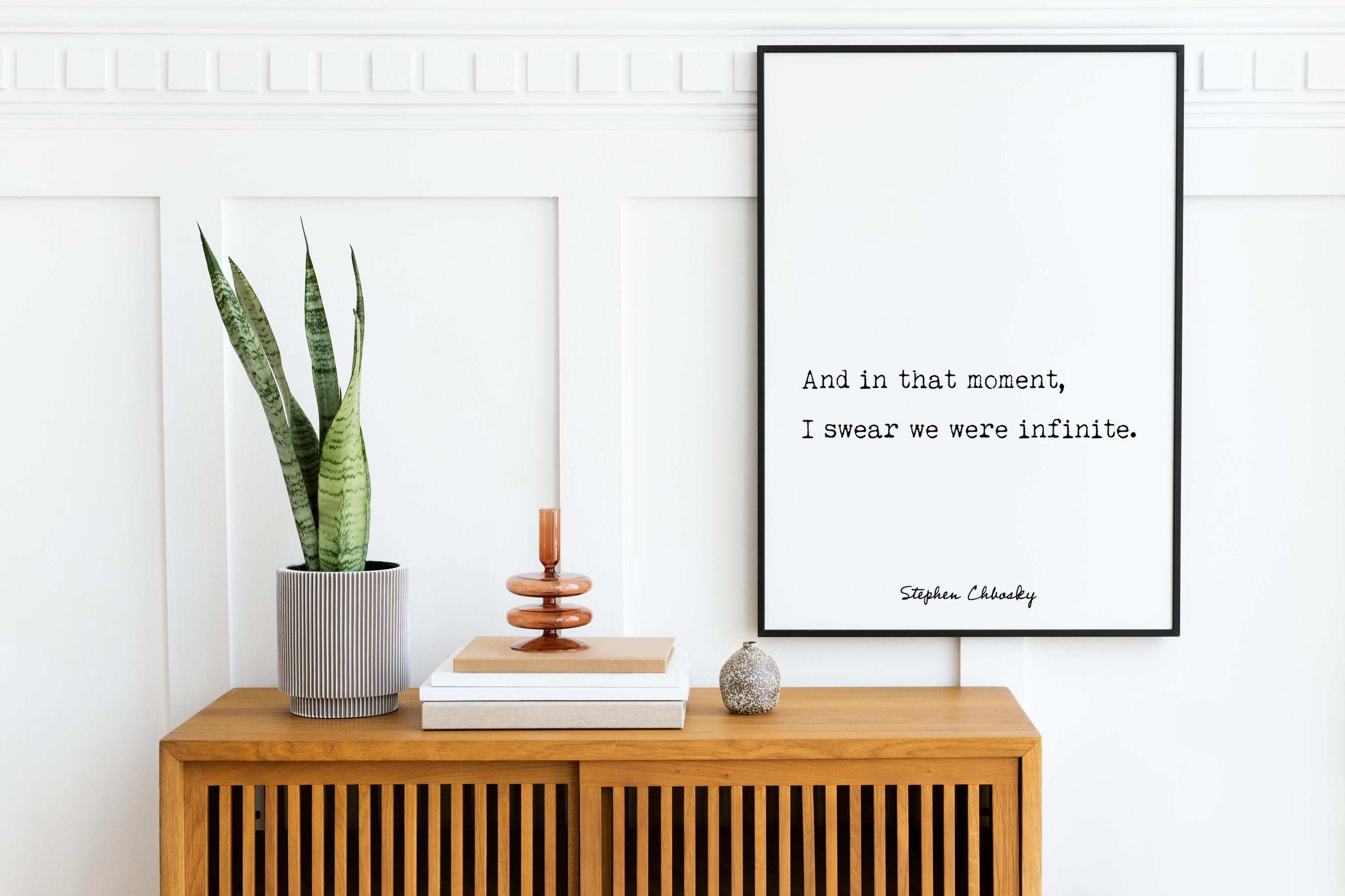 Stephen Chbosky We Were Infinite Quote Wall Art Modern Literary Poster Minimalist Print Perks of Being a Wallflower Decor