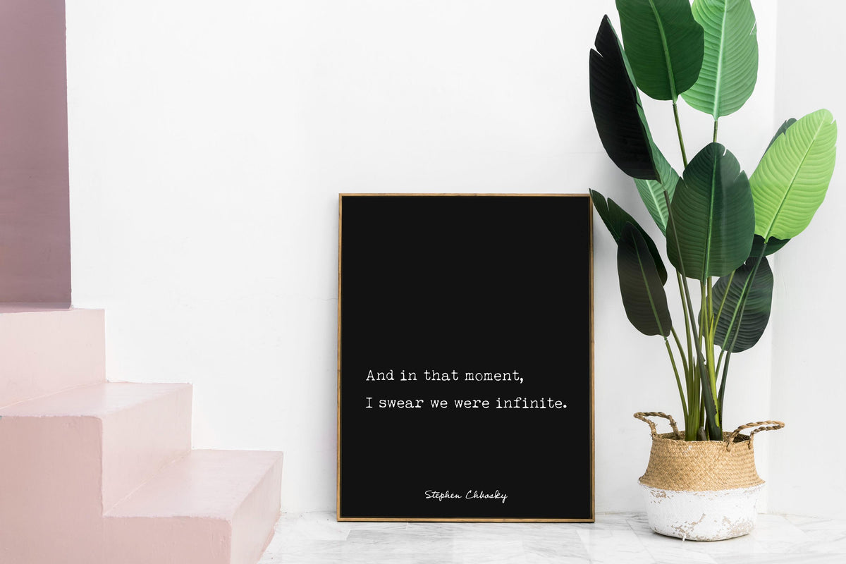 We Were Infinite Quote Print - Stephen Chbosky - Perks of Being a Wallflower Framed Unframed
