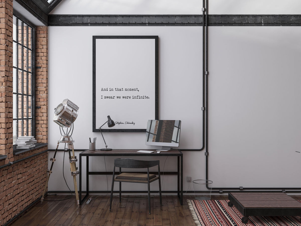 We Were Infinite Quote Print - Stephen Chbosky - Perks of Being a Wallflower Framed Unframed